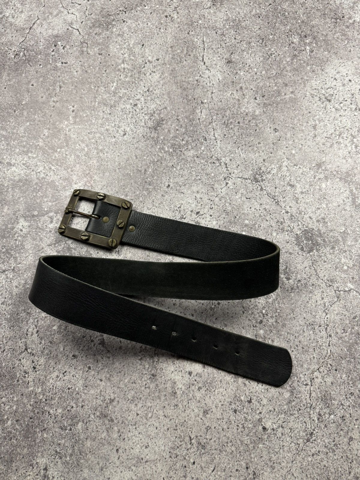 Japanese Brand 00’s NUMBER NINE STYLE BOLTNUT LEATHER RARE Y2K BELT VINTAGE Size ONE SIZE - 4 Thumbnail