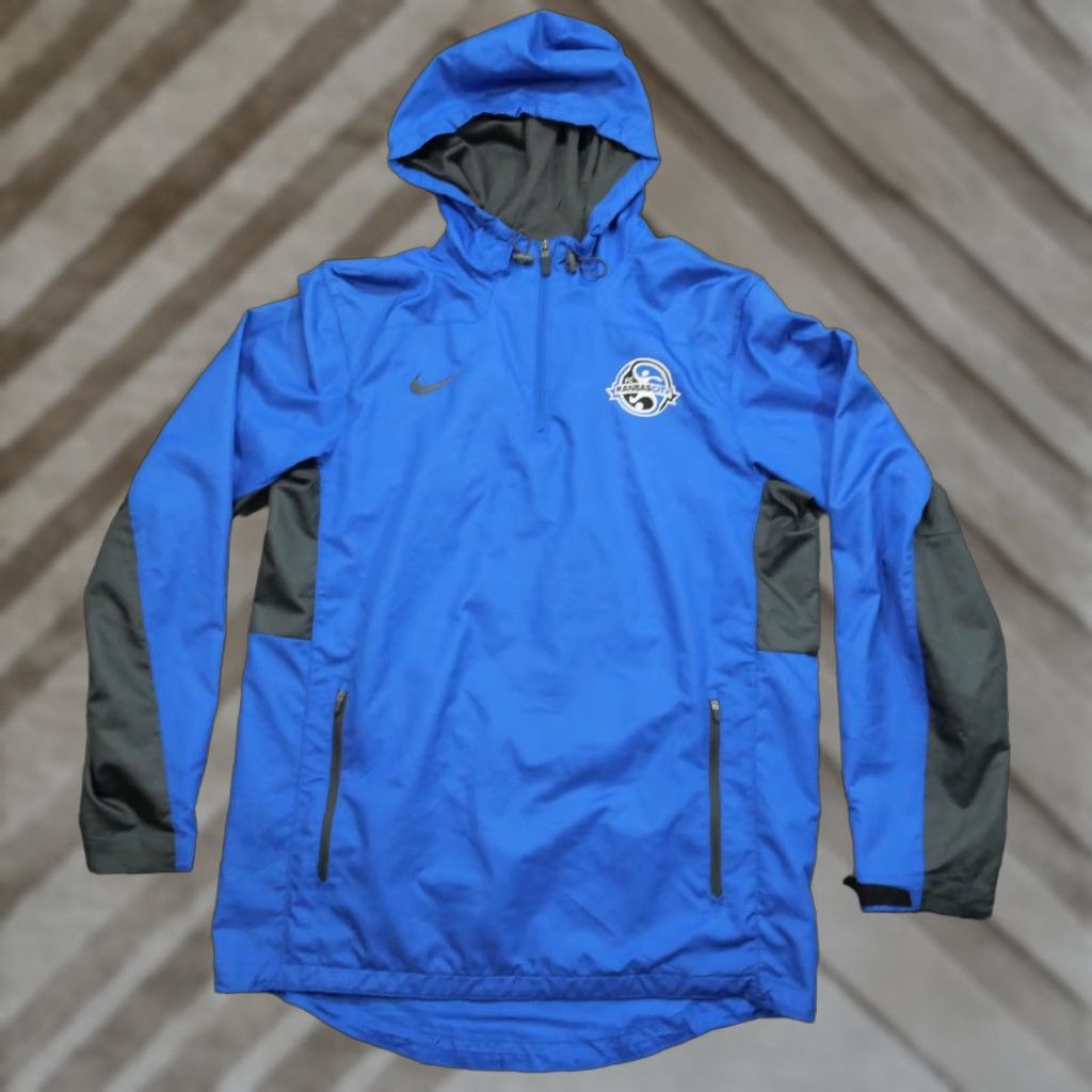 Nike Nike Jacket Adult Medium Blue Windbreaker Hooded Vented Zip Regular Men Size US M / EU 48-50 / 2 - 1 Thumbnail