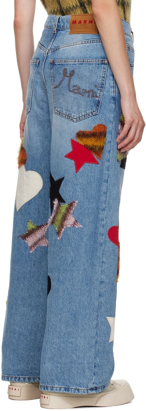 Marni o1w1db10824 Patch Jeans in Blue Size 30" / US 8 / IT 44 - 3 Thumbnail