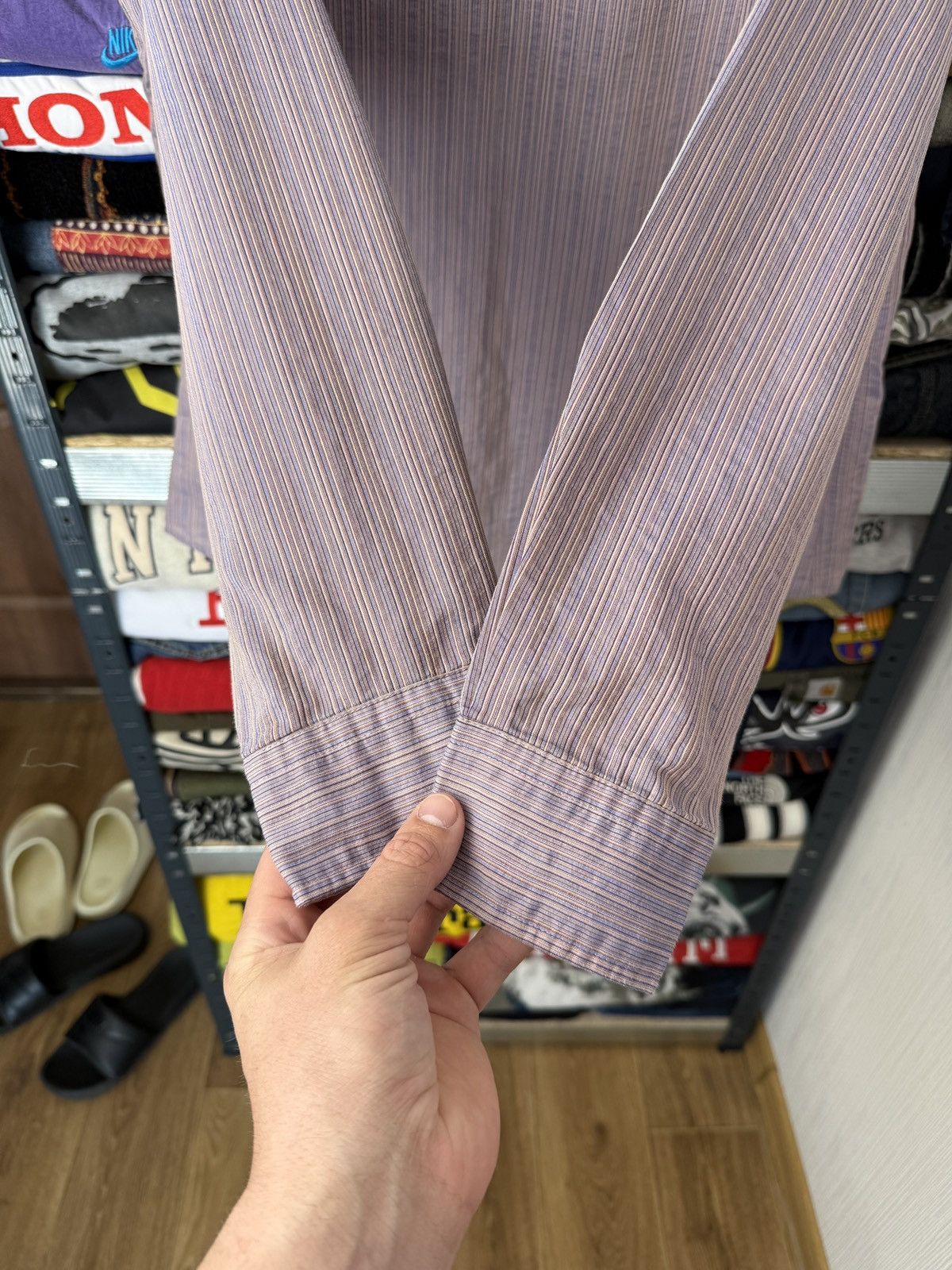 Armani Armani Jeans Striped Shirt Button Up Rayon Size US M / EU 48-50 / 2 - 8 Thumbnail