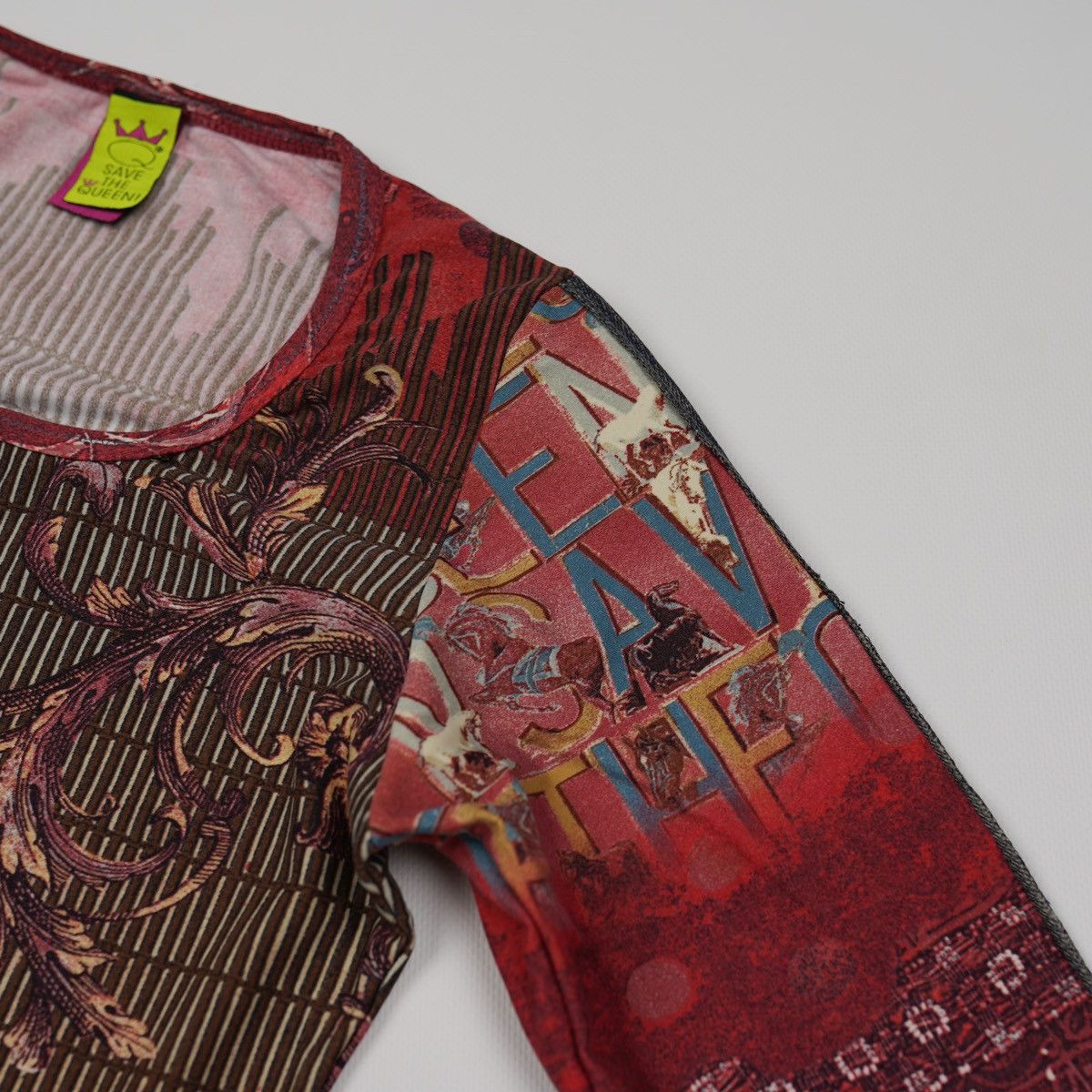 Other Save The Queen Nylon Printed Top Gaultier style mesh Size L / US 10 / IT 46 - 5 Thumbnail
