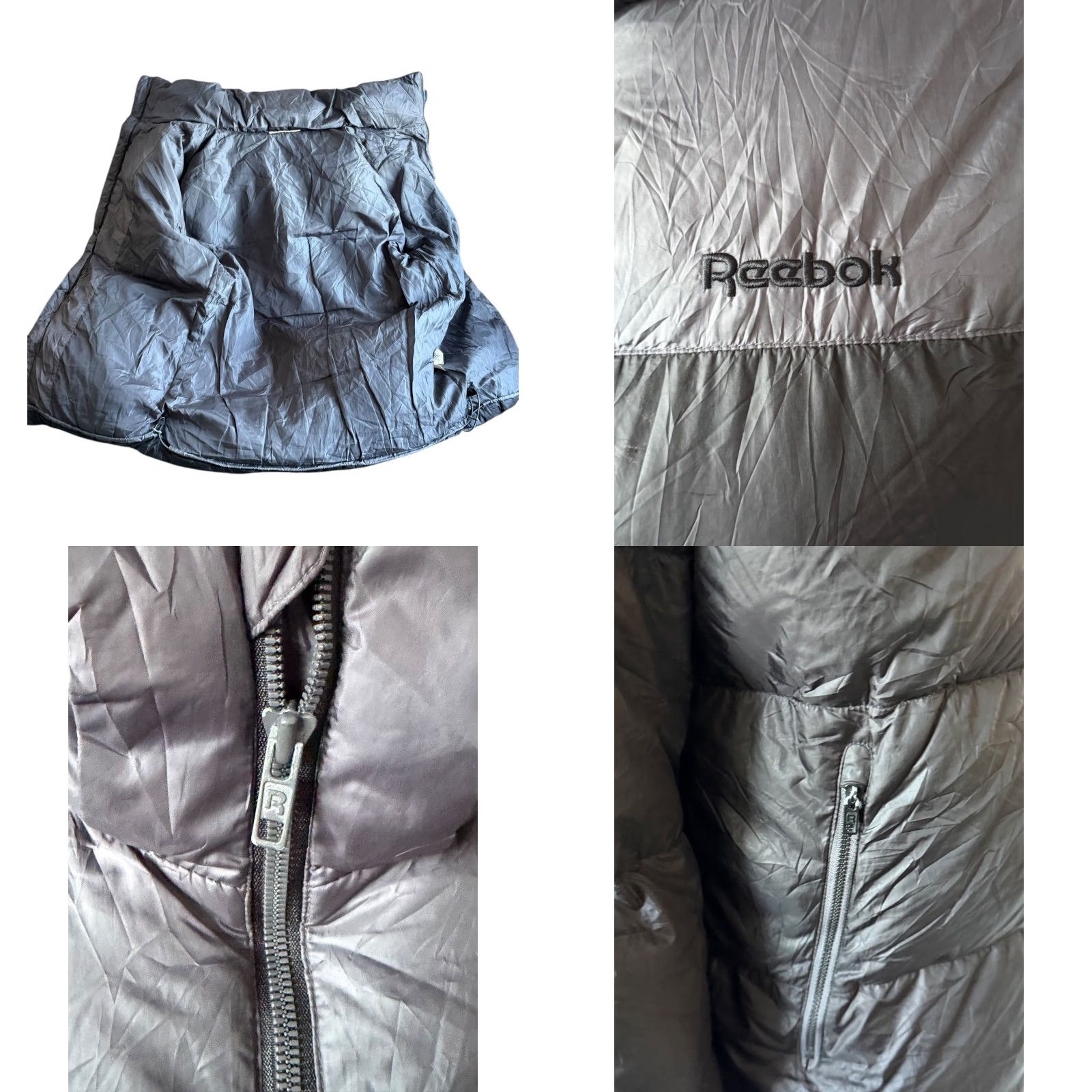 Reebok Reebok Classic Puffer Jacket – Black/Grey Full Zip High Neck Coat Size 95 (Men) Size US S / EU 44-46 / 1 - 8 Thumbnail
