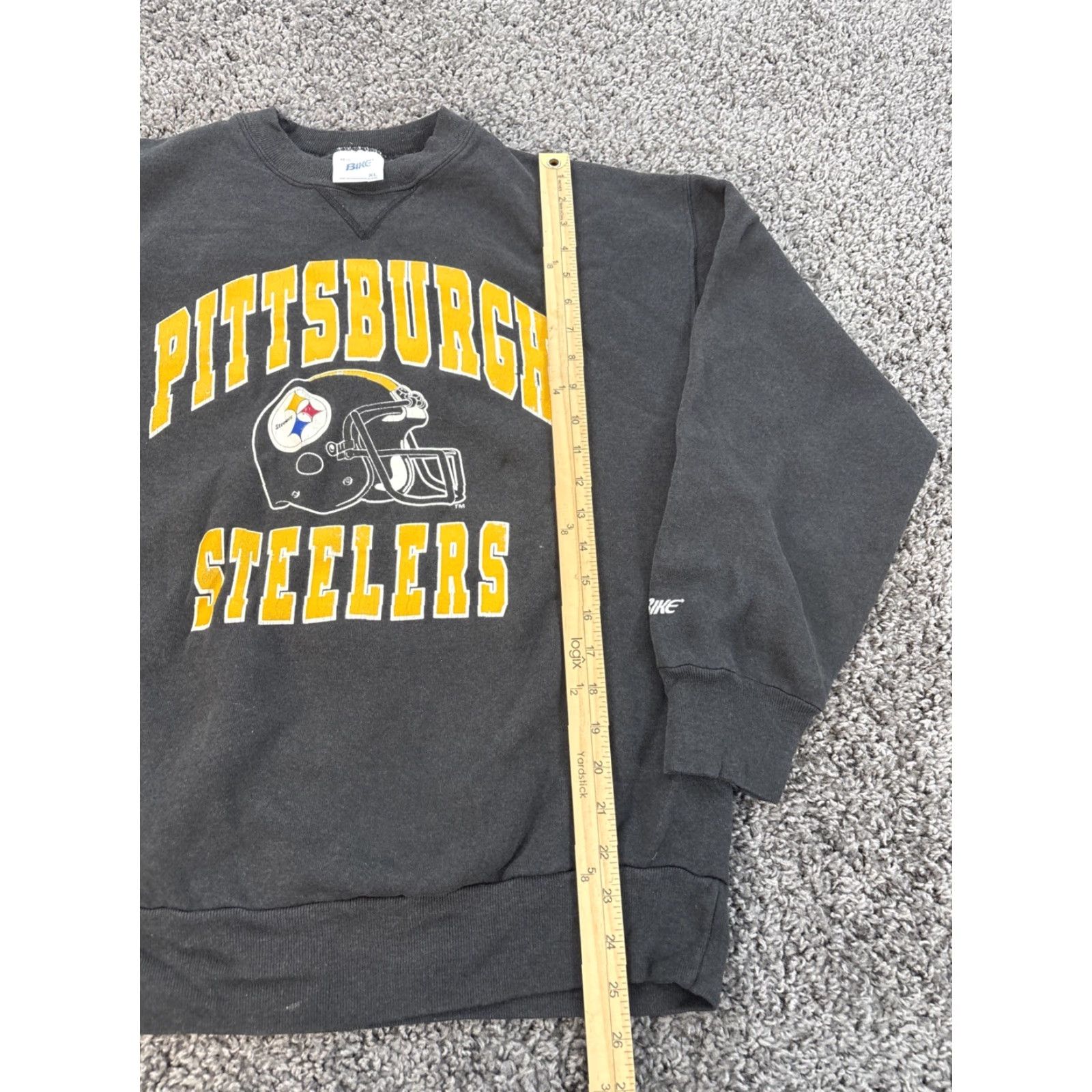 Vintage VINTAGE Bike Pittsburgh Steelers Sweatshirt Men XL Black 90s Graphic Spellout Pullover Fleece Fabric Size US XL / EU 56 / 4 - 2 Thumbnail