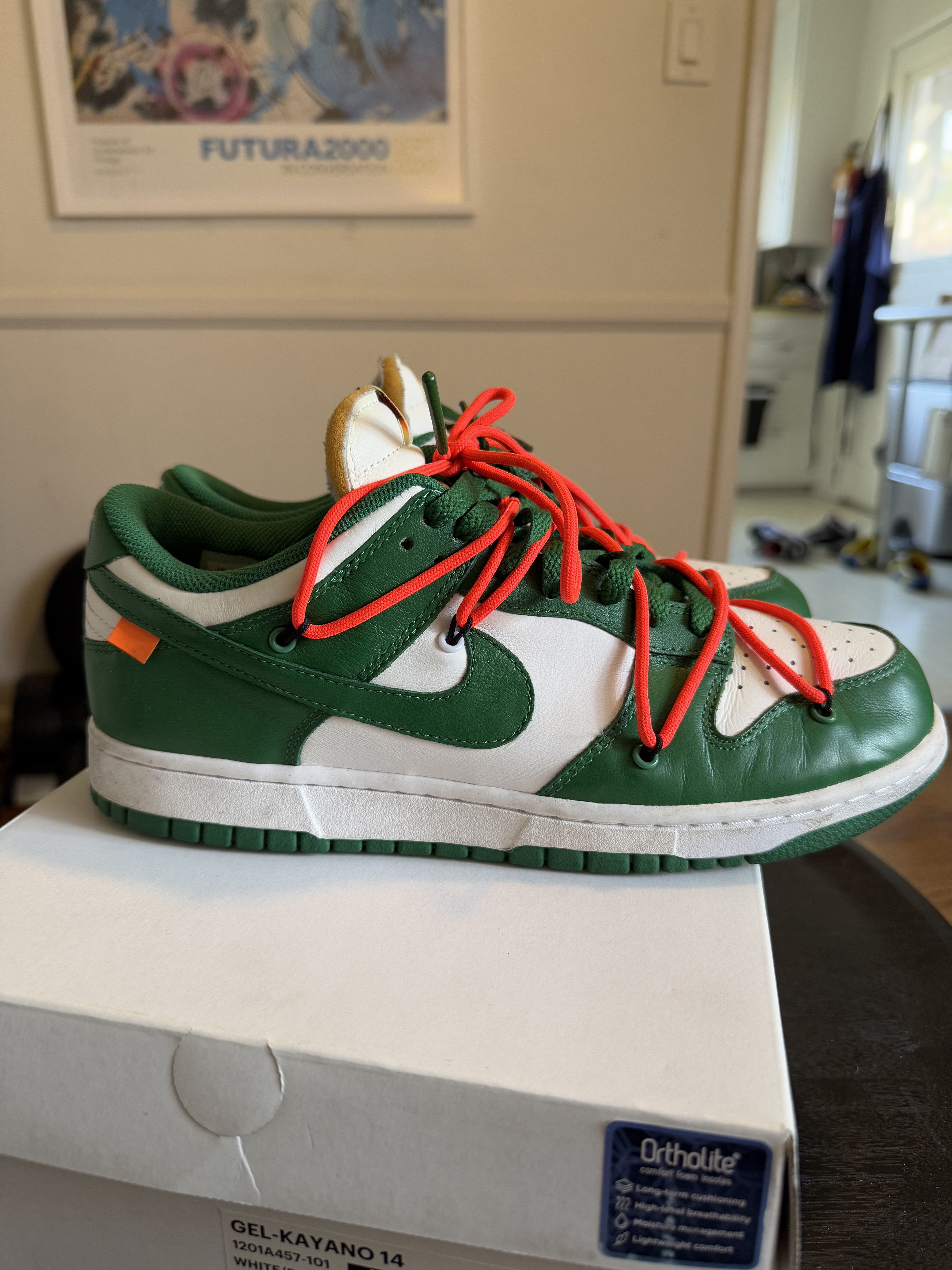 Nike × Off-White Nike x Off White Dunk Green Size US 9.5 / EU 42-43 - 3 Thumbnail