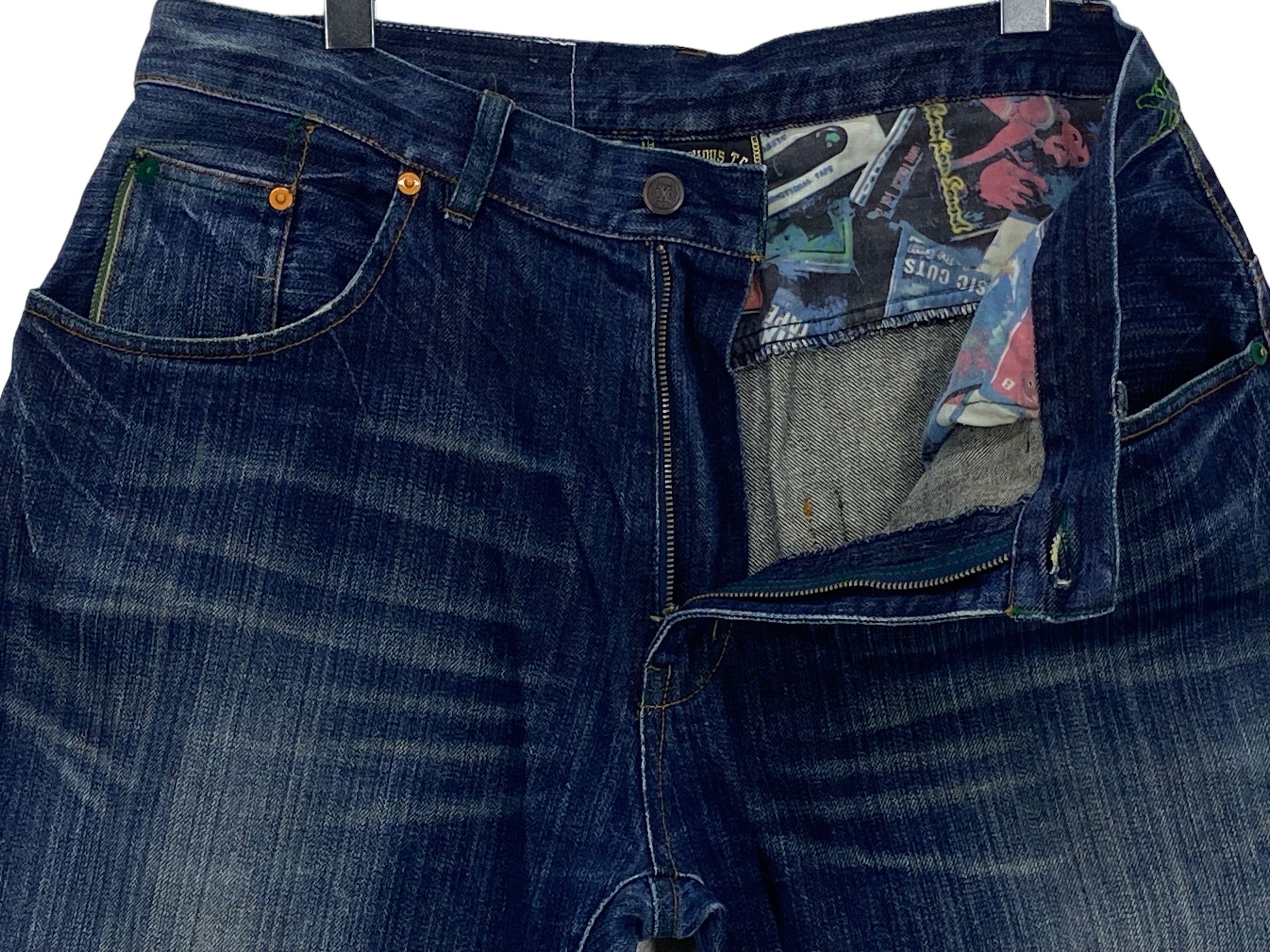 Japanese Brand Xanthous Denim Jeans Hip Hop Skateboards Baggy Jeans Pants Size US 35 - 7 Thumbnail
