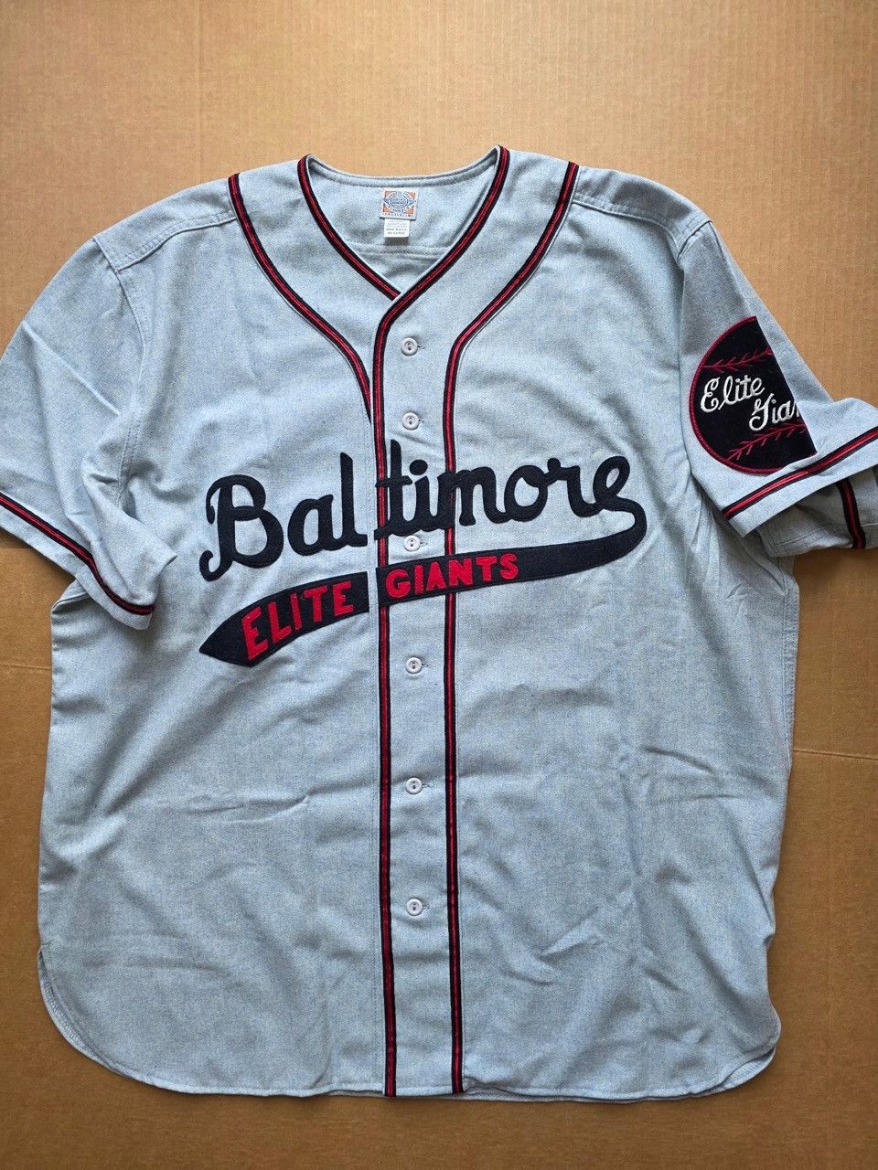 Ebbets Field Flannels Baltimore Elite Giants 1945 Authentic Wool Road Jersey- New Size US XXL / EU 58 / 5 - 1 Thumbnail