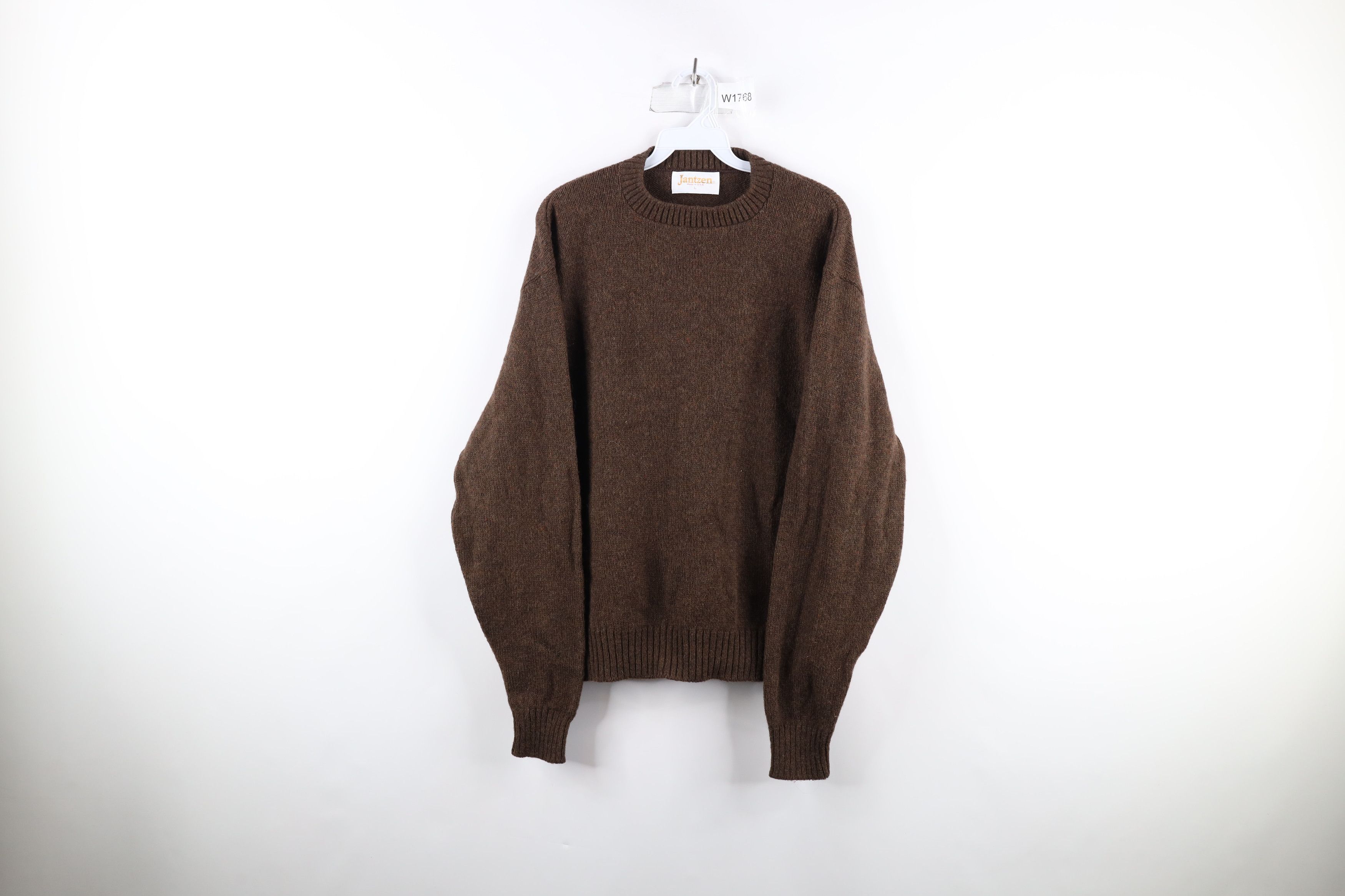 Vintage Vintage 70s Streetwear Wool Knit Crewneck Sweater Brown USA Size US L / EU 52-54 / 3 - 1 Thumbnail