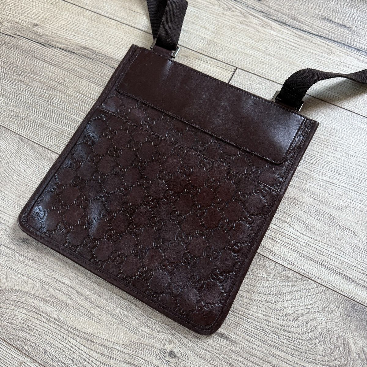 Gucci Gucci Guccissima Crossbody Shoulder Bag Brown Leather Size ONE SIZE - 7 Thumbnail