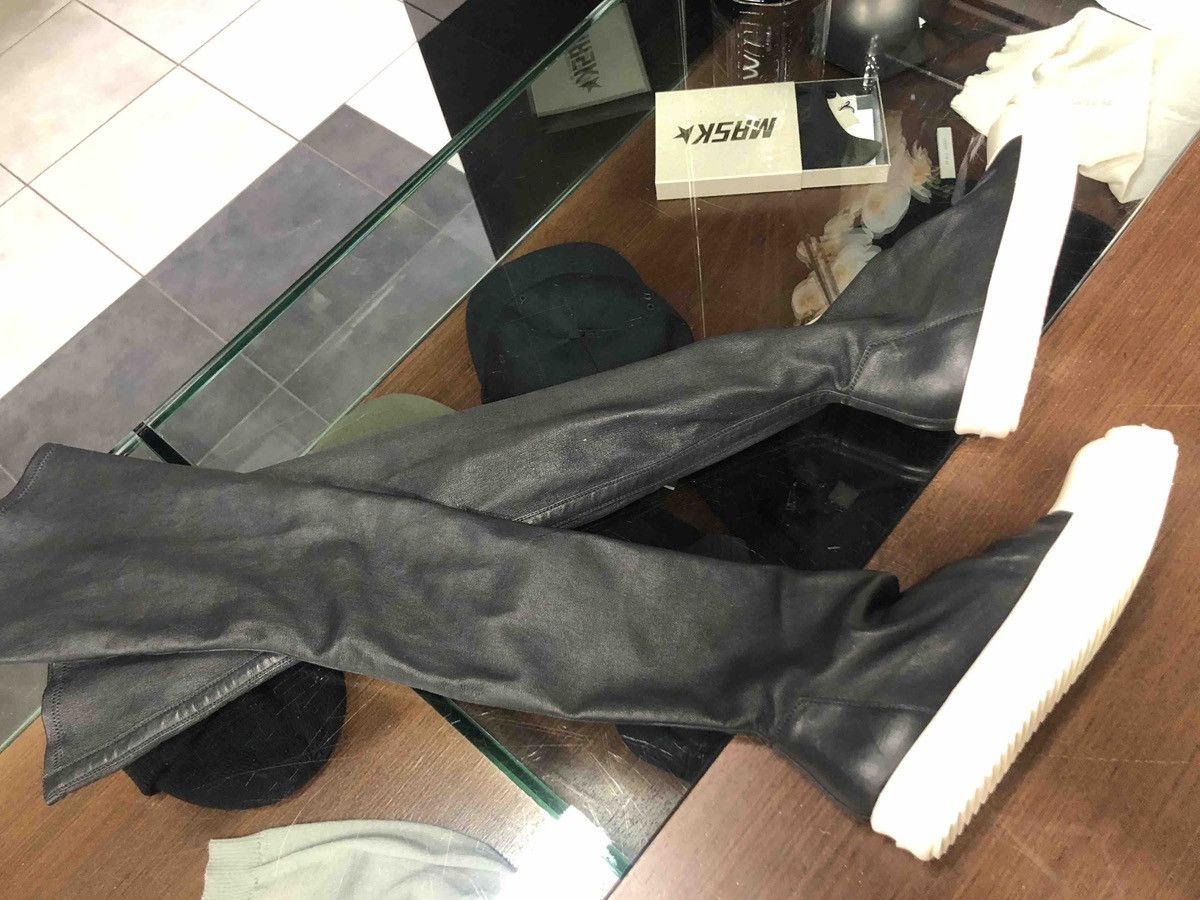 Rick Owens Last Rick Owens Oblique Runner Stretch Leather High Boots Size US 10 / IT 40 - 4 Thumbnail
