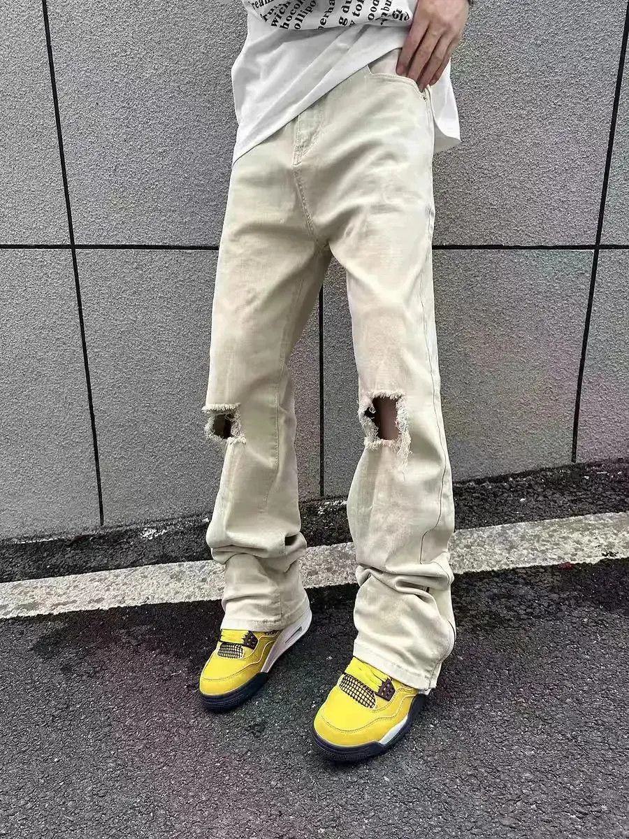 Japanese Brand Vintage high street ripped side zip washed Y2K jeans Size US 32 / EU 48 - 1 Thumbnail