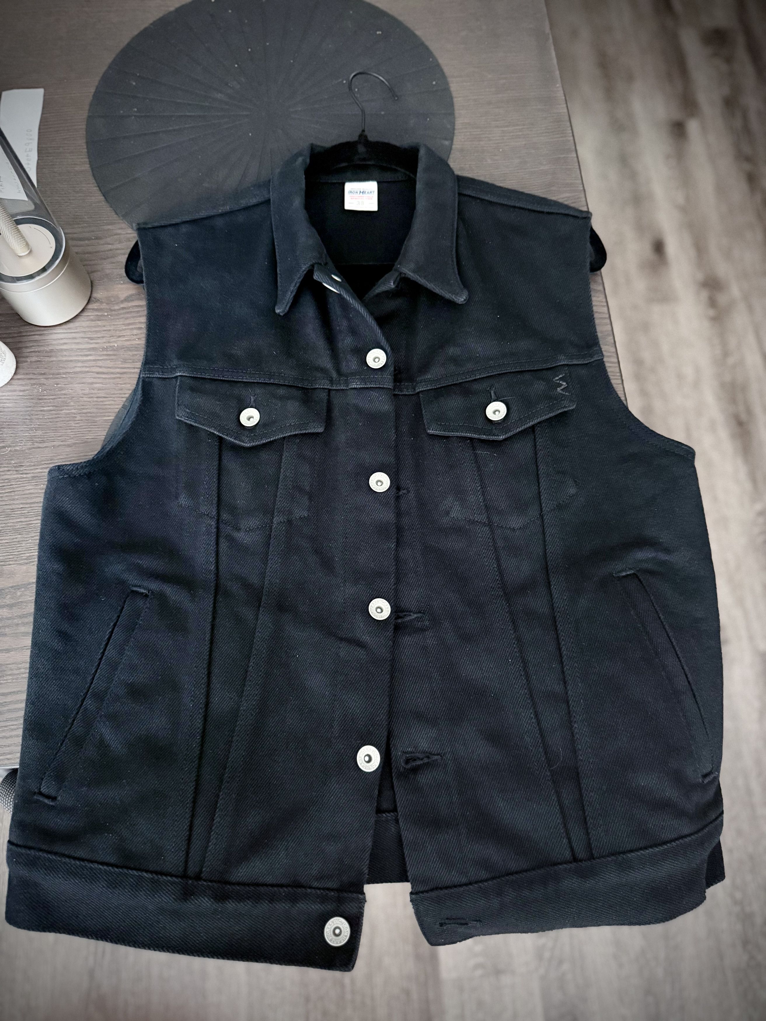 Iron Heart IRON HEART SONNY'S BLACK DENIM VEST Size US XXS / EU 40 - 1 Thumbnail