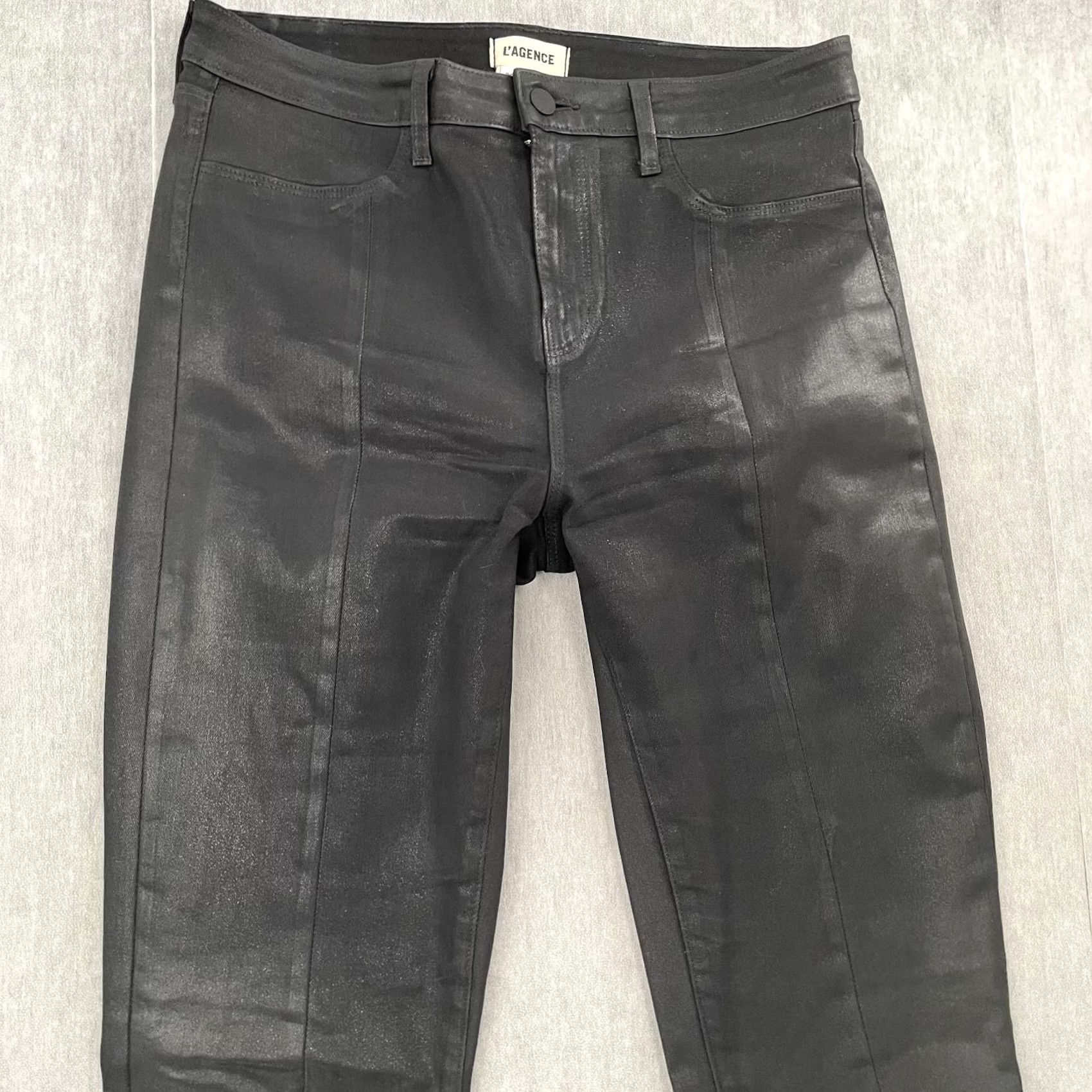 L'AGENCE L’AGENCE Pants Black Coated High Rise Bootcut Flare Split Womens 30 Ladies Size 30" / US 8 / IT 44 - 3 Thumbnail