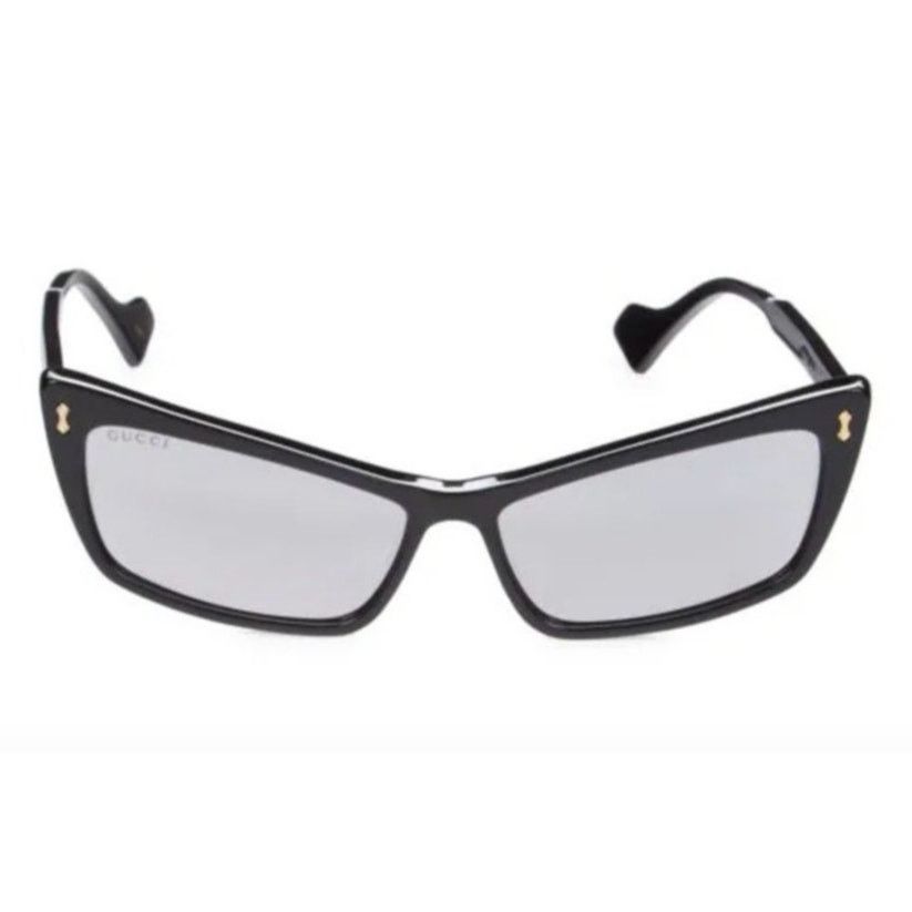 Gucci Gucci Rectangle Cat Eye Sunglasses Black Size ONE SIZE - 1 Thumbnail