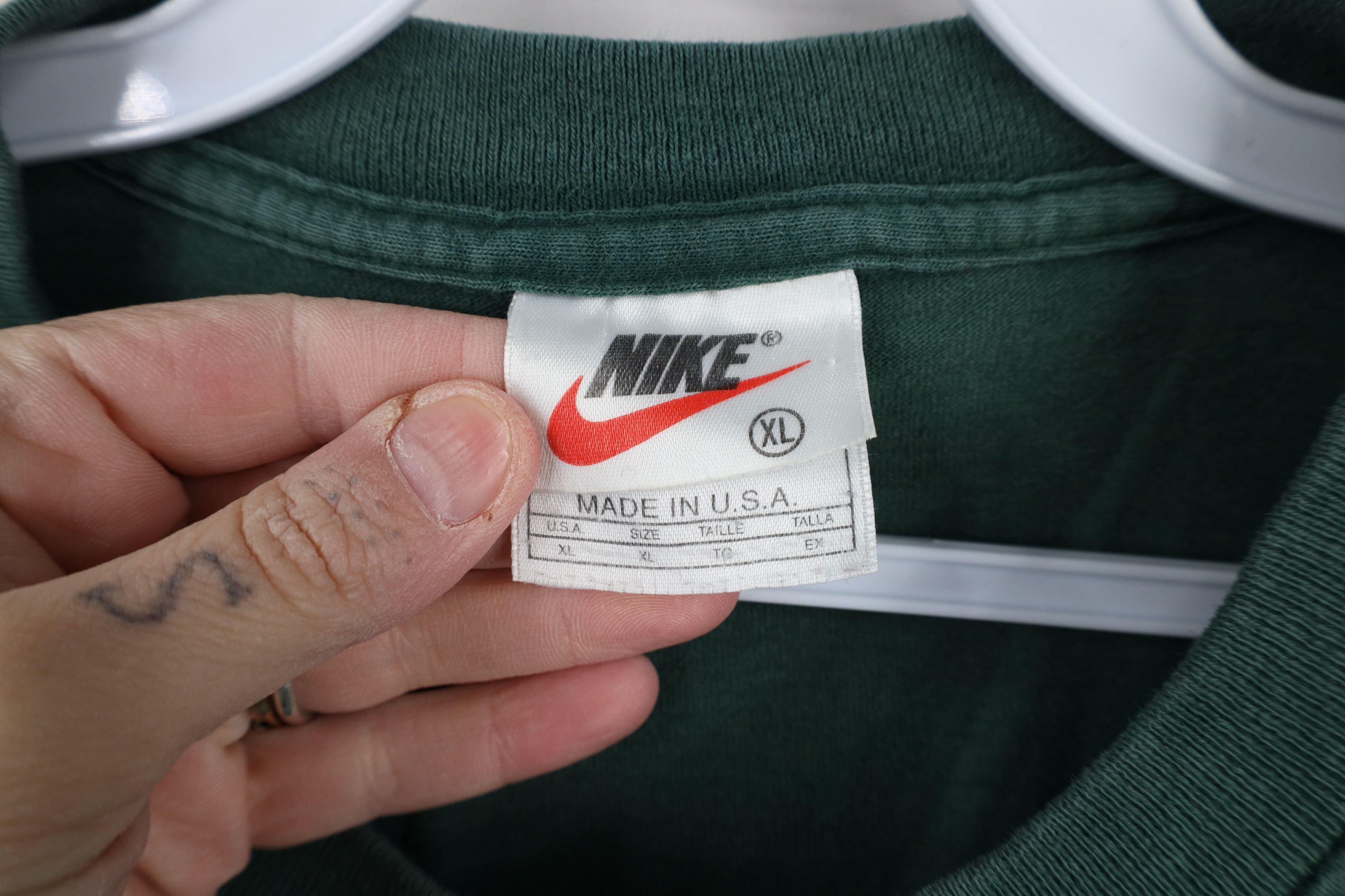 Nike × Vintage Vintage 90s Nike Scott Mini Swoosh Diamond T-Shirt USA Size US XL / EU 56 / 4 - 7 Thumbnail