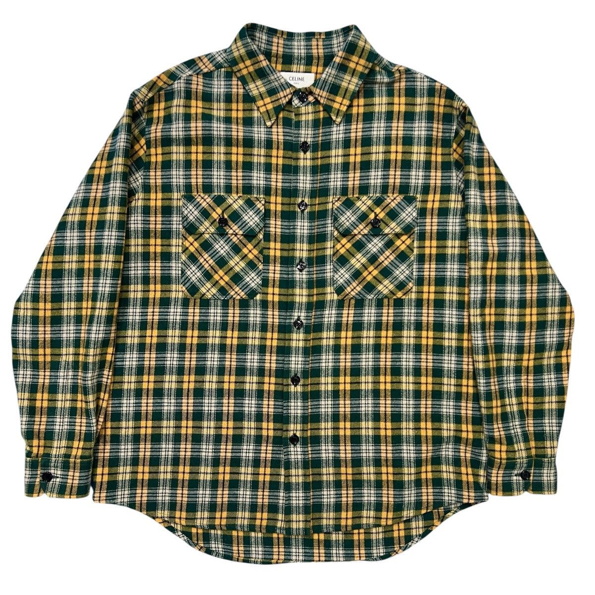 Celine CELINE × Hedi Slimane 2022FW Yellow Plaid Flannel Shirt Size US XXS / EU 40 - 1 Thumbnail
