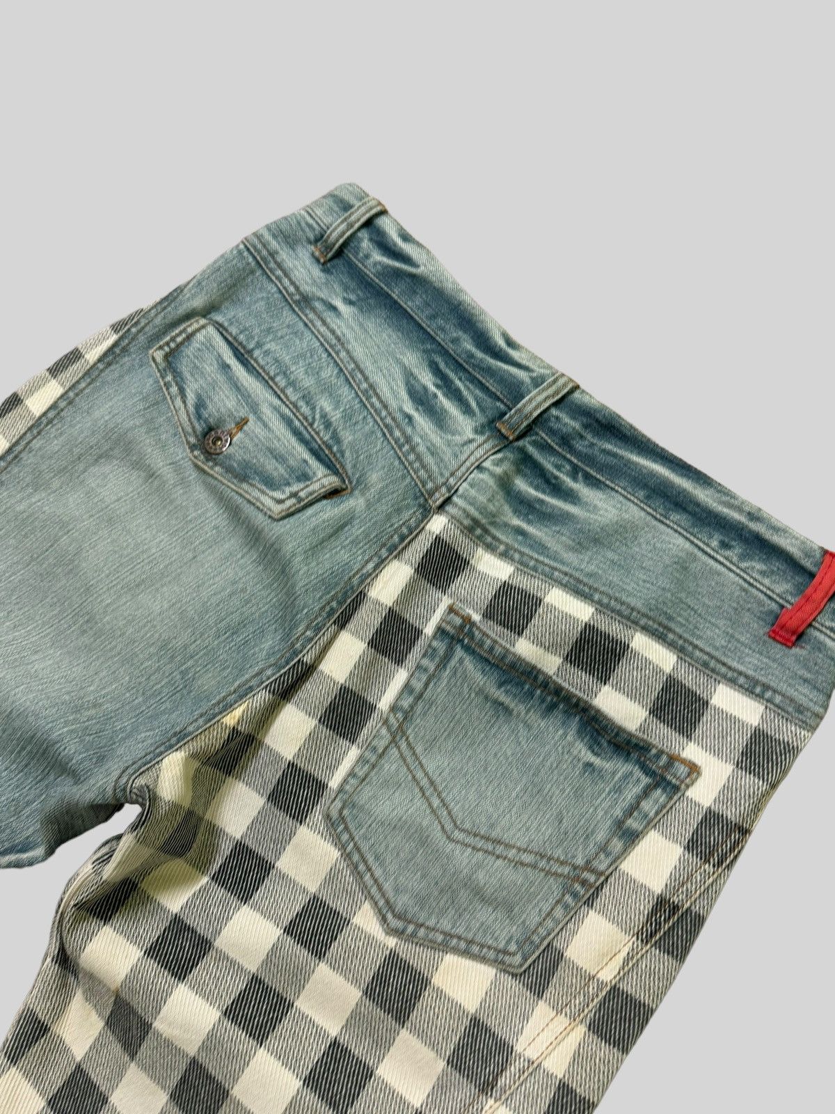 Japanese Brand VINTAGE CANTWO RECONSTRUCTED PLAIDS DENIM JEANS Size US 31 - 14 Thumbnail