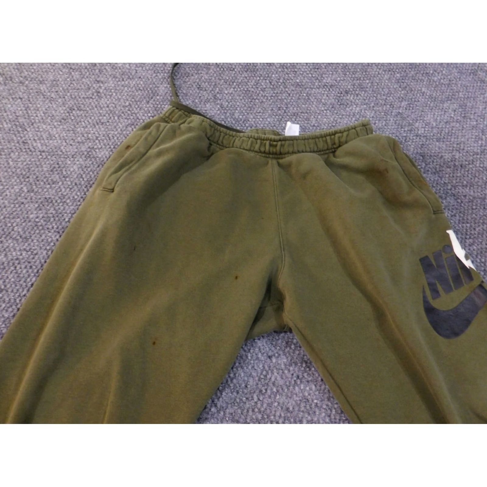 Nike Nike Sweatpants Mens Large Green Logo Stretch Drawstring Active Casual Modern | Mens Pants Regular L Green Nike Sweatpants 90s? Size US 33 - 5 Thumbnail