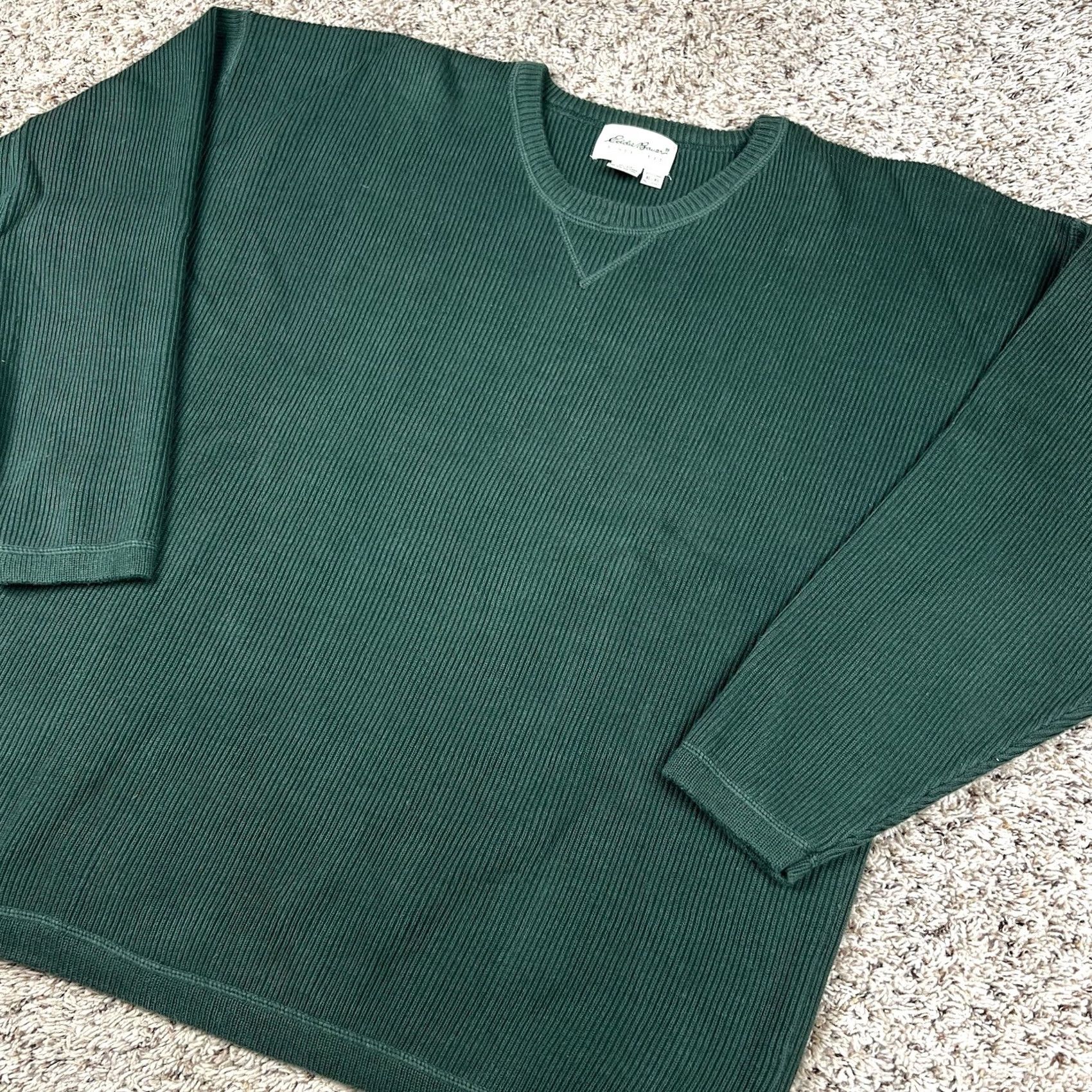 Eddie Bauer Vintage Eddie Bauer Heavyweight Knit 100% Cotton Green Sweater Mens XL Size US XL / EU 56 / 4 - 4 Thumbnail