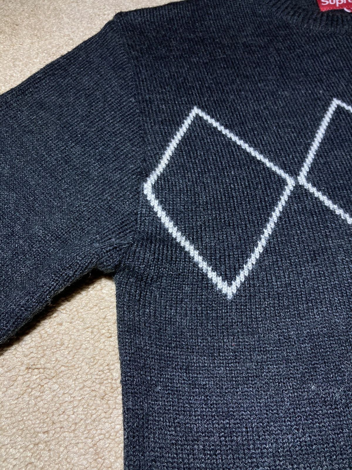 Supreme 2001 Supreme Rhombus Diamond Check Gray Sweater 90s OG 2000s Size US L / EU 52-54 / 3 - 4 Thumbnail