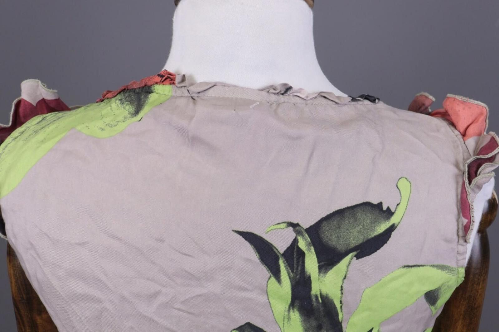 Designer Miss Sixty Gray Floral Sleeveless Summer Tunic Dress S Size S / US 4 / IT 40 - 10 Thumbnail