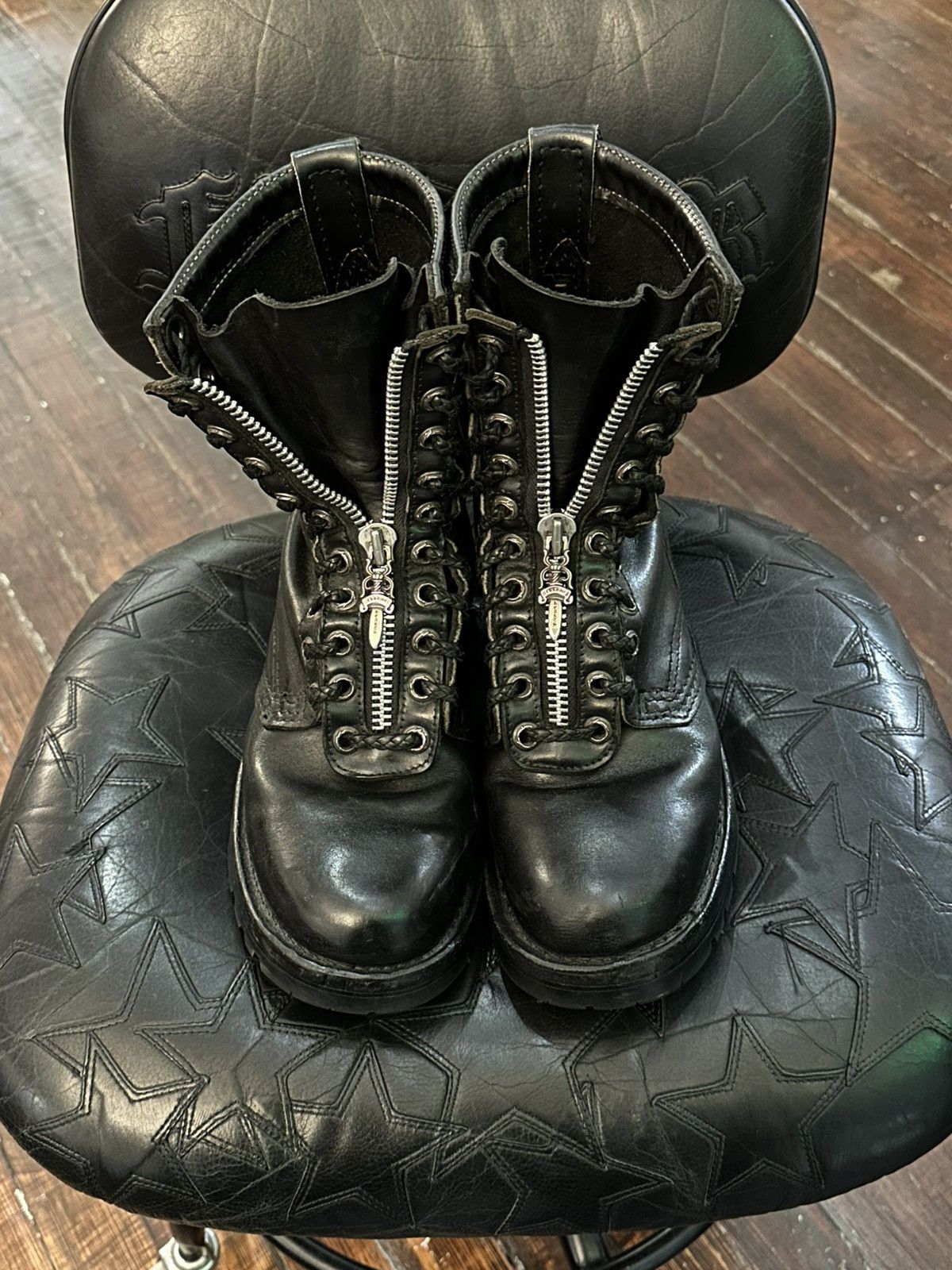Chrome Hearts CHROME HEARTS WESCO FIREMAN BOOTS SZ9.5 | Grailed