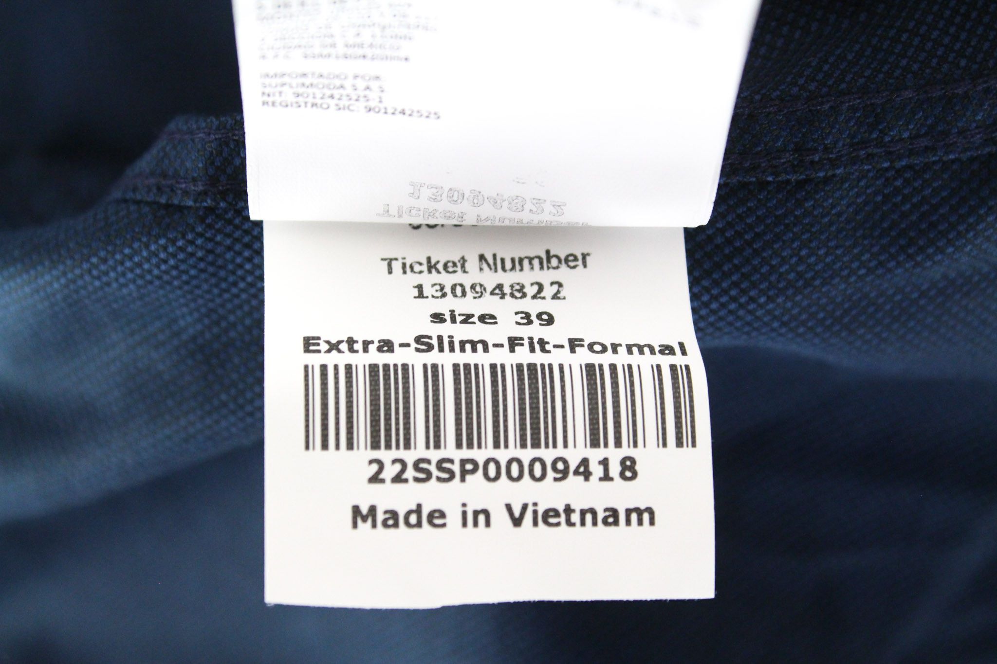 Suitsupply TRAVELLER 39 Extra Slim Navy Cotton 72355 Size 38R - 7 Thumbnail