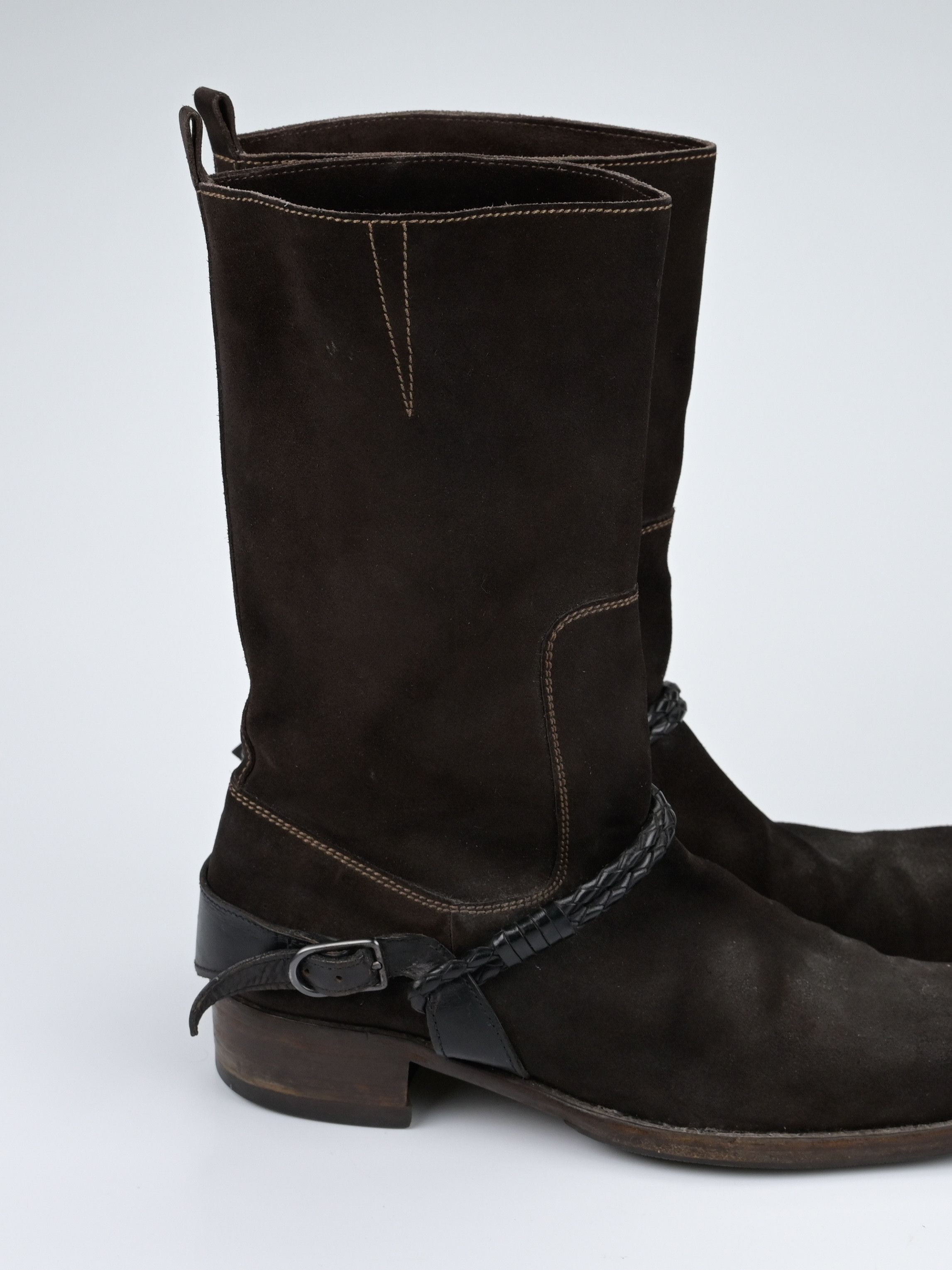 Bottega Veneta Suede Intrecciato Braided Weave Cord Boots Size US 10 / EU 43 - 11 Thumbnail