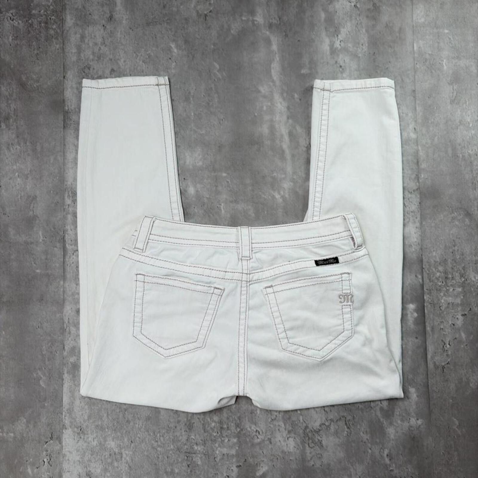 Other Y2K White Miss Me Grunge Gothic Ankle Skinny Denim Jeans Size 27" / US 4 / IT 40 - 1 Thumbnail