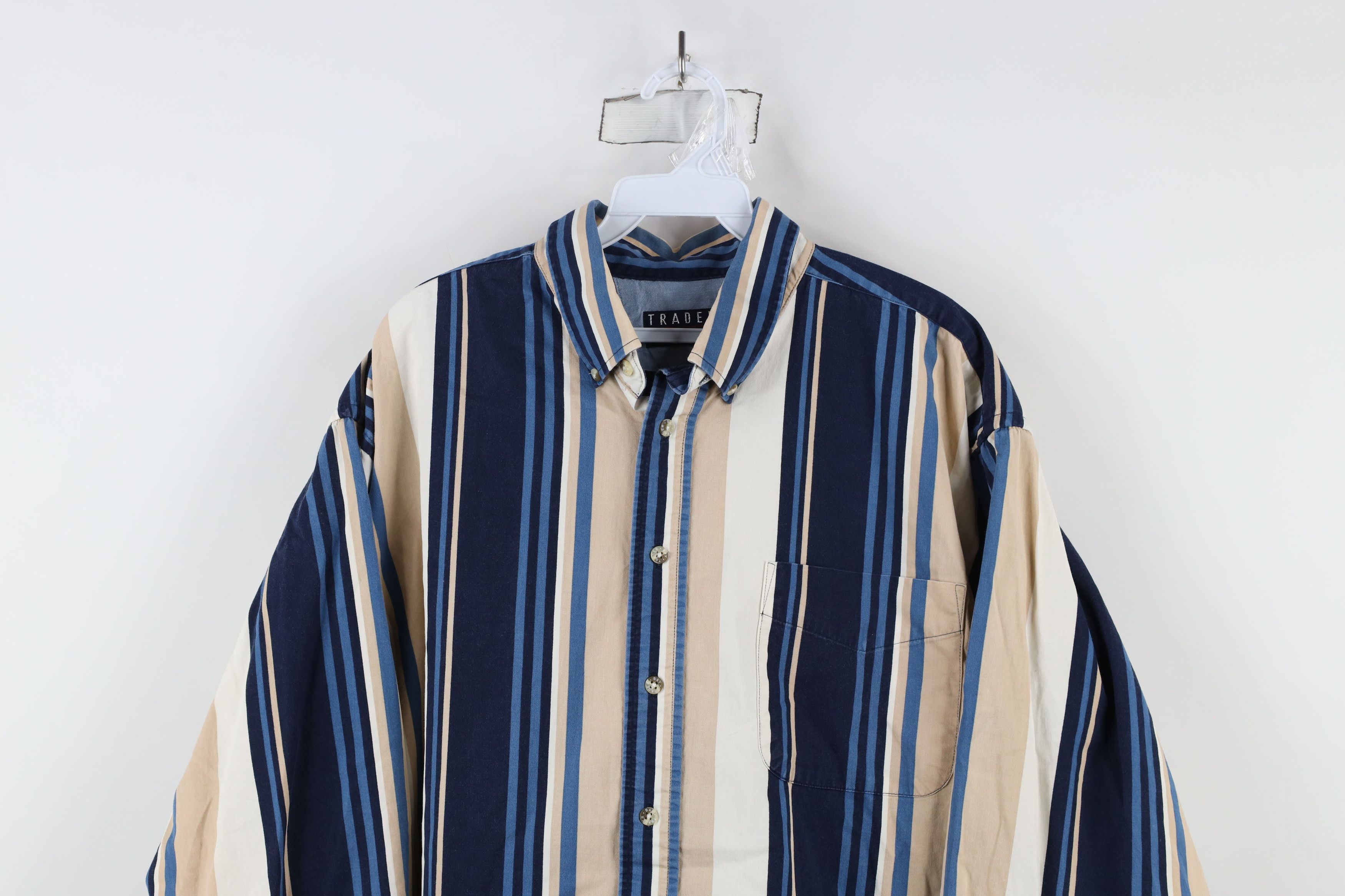 Vintage Vintage 90s Streetwear Block Collared Button Down Shirt Size US XL / EU 56 / 4 - 2 Thumbnail