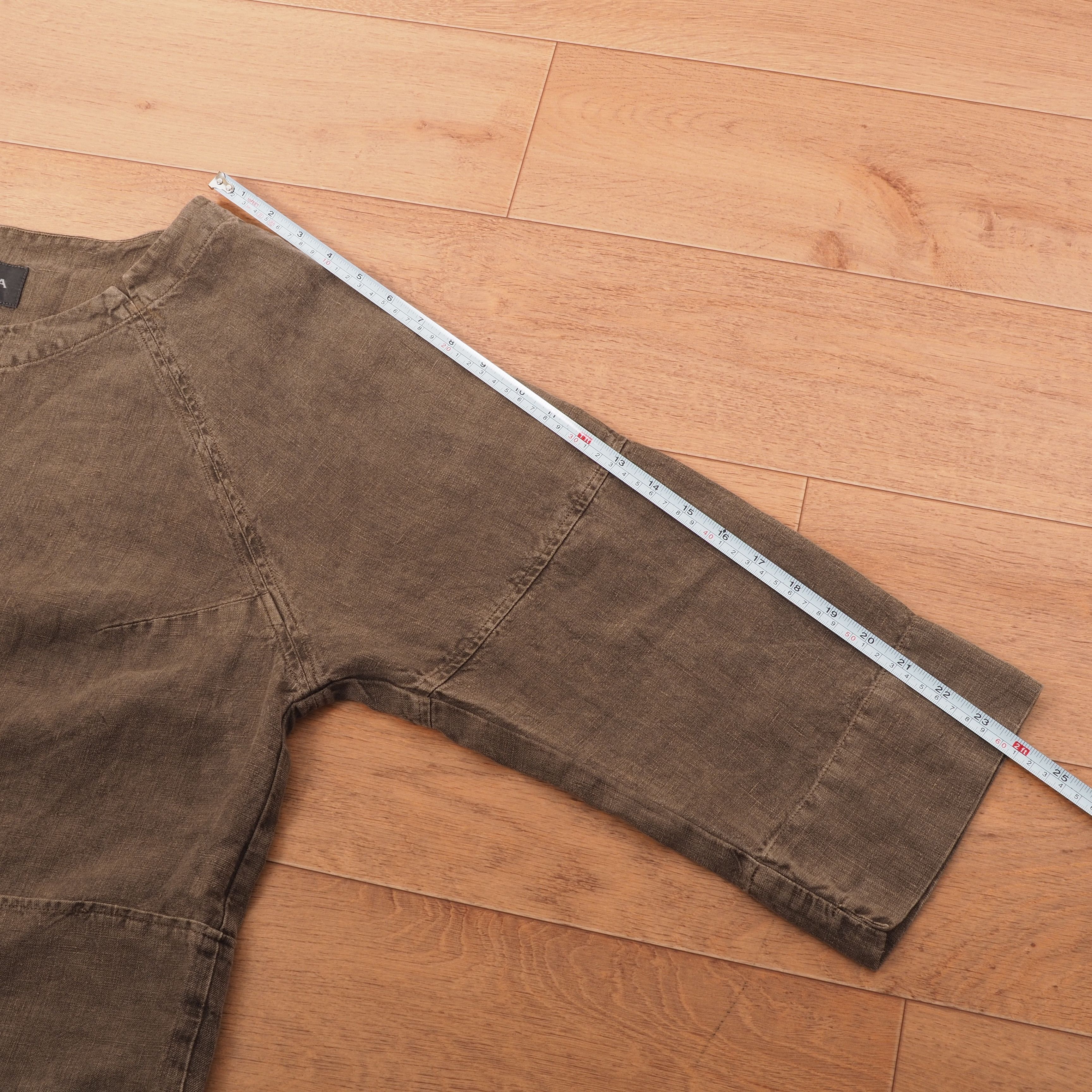 Annette Gortz × Other × Rundholz OSKA Beige Brown Linen 3/4 Sleeve Boho Blouse Top Size L / US 10 / IT 46 - 9 Thumbnail