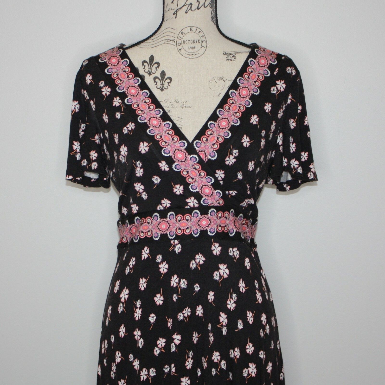 Loft Loft Women's Border Floral Wrap Dress in size US 4 Size S / US 4 / IT 40 - 10 Thumbnail
