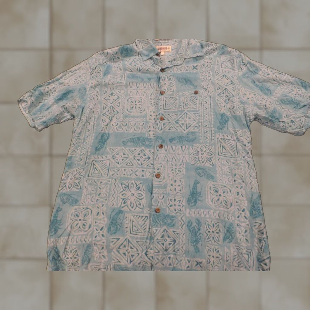 Vintage Campia Moda Mens Shirt Button-Up Blue Rayon Casual Short Sleeve Floral Hawaiian Collar Down Modern Size US M / EU 48-50 / 2 - 1 Thumbnail