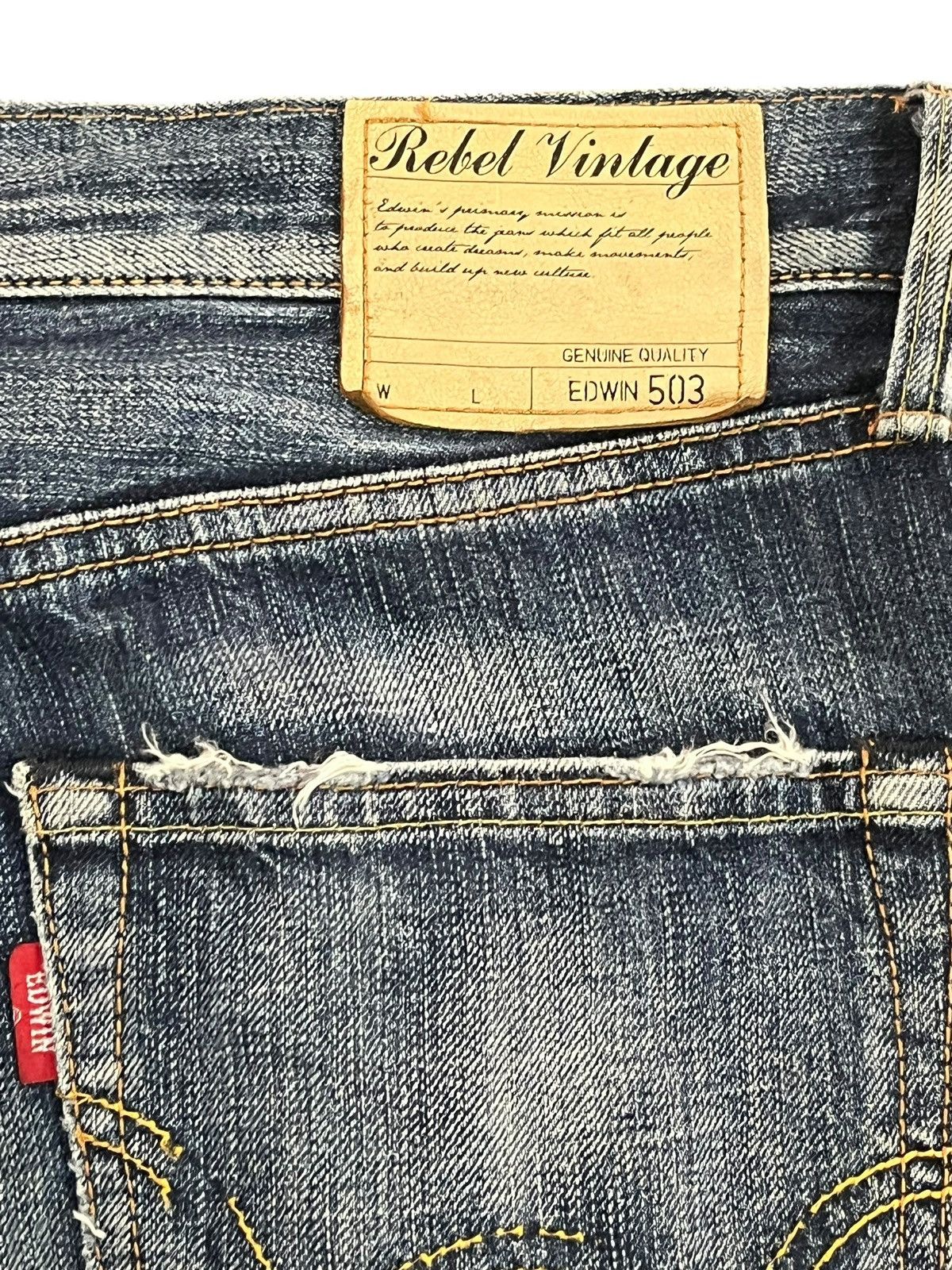 Edwin × Hysteric Glamour Vintage Edwin 503 Rebel Vintage Grunge Distressed Denim Size US 34 / EU 50 - 7 Thumbnail