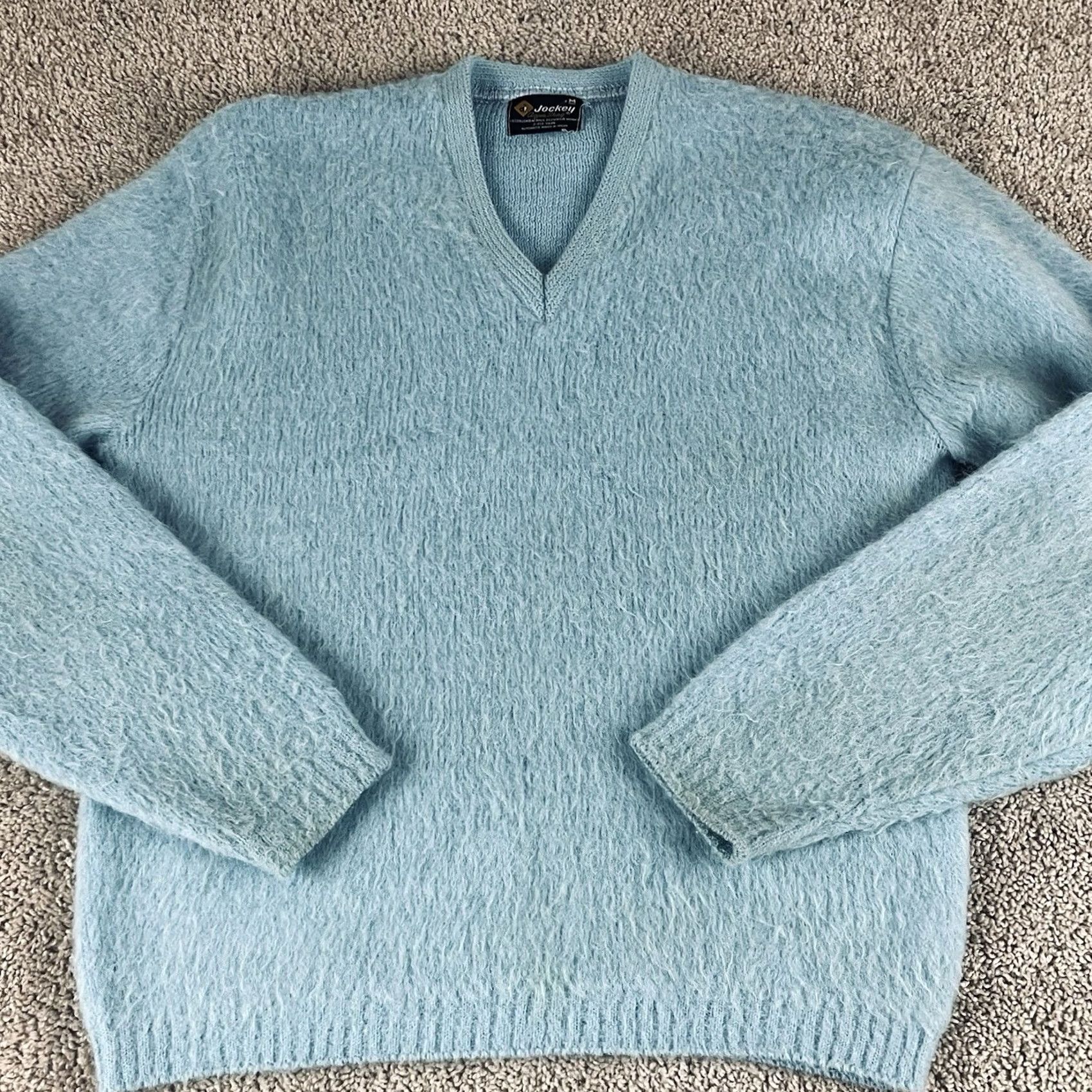 Jockey Vintage Jockey Aqua Skag Mohair Sweater Mens Medium Blue Denim Size US M / EU 48-50 / 2 - 2 Thumbnail