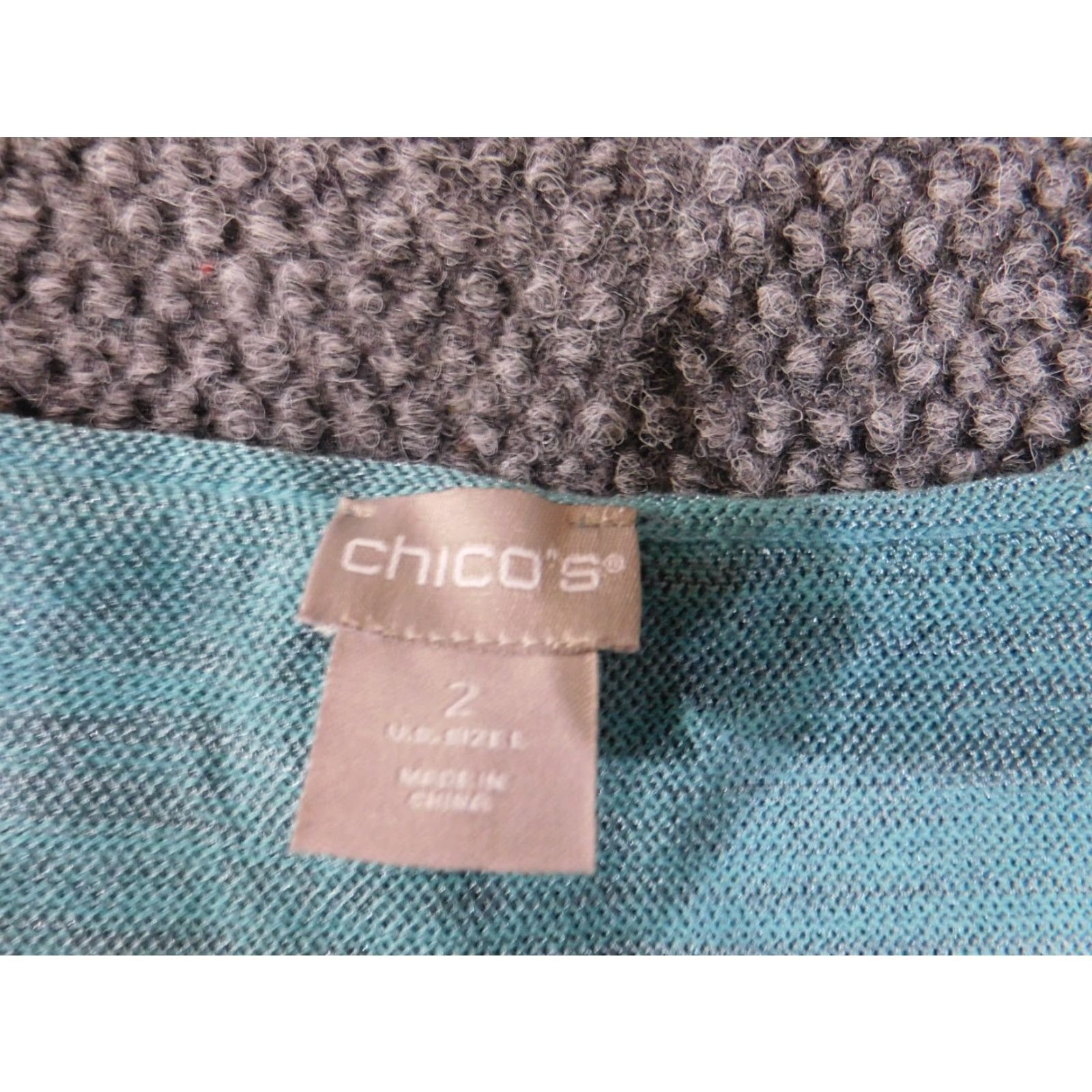 Vintage Chicos Blouse Shirt Women Size 2 Blue Sleeveless Striped Crew Neck Pullover Knit Polyester Cotton Casual Cream? Size XS / US 0-2 / IT 36-38 - 7 Thumbnail