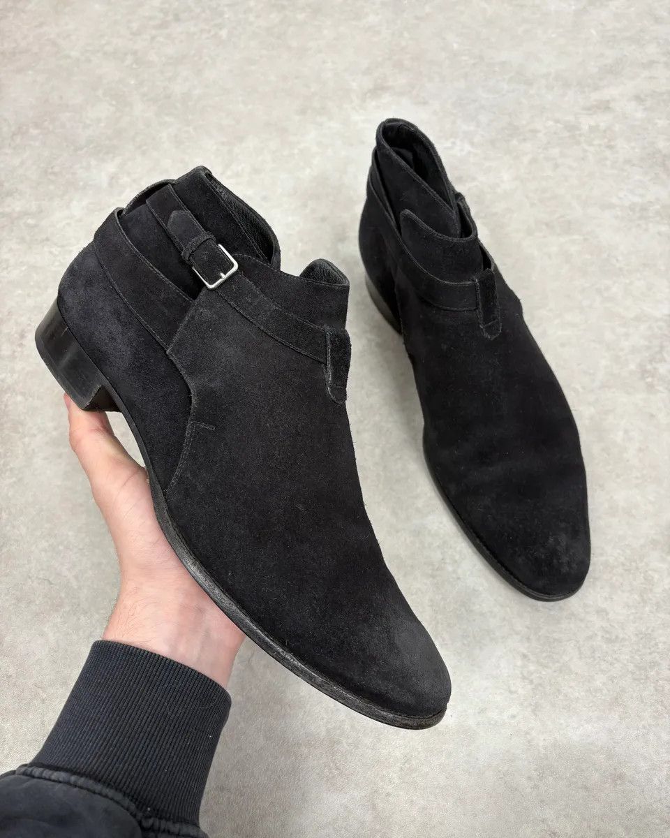 Saint Laurent Paris AW2013 Saint Laurent Black Mid Suede Leather Boots Size US 9 / EU 42 - 1 Thumbnail