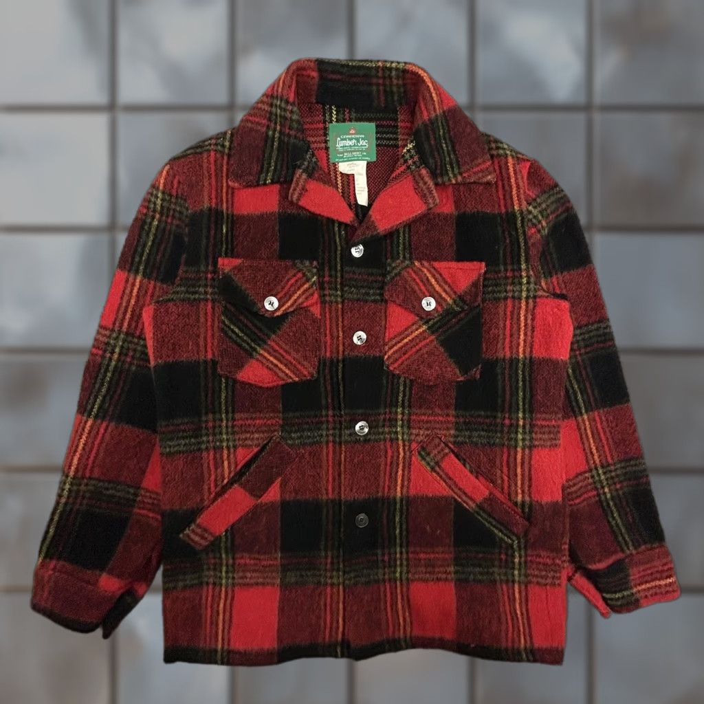 Lumberjack VINTAGE Canadian Lumber Jac Shirt Jacket Mens M Wool Buffalo Plaid 50s 60s Size US M / EU 48-50 / 2 - 1 Thumbnail