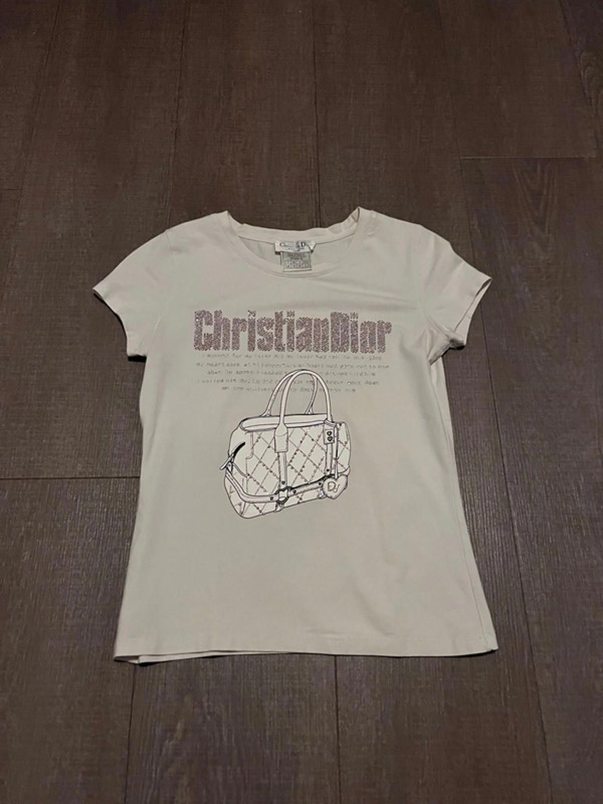 Christian Dior Monsieur Dior - White Graphic Cropped Shirt Size XS / US 0-2 / IT 36-38 - 2 Thumbnail