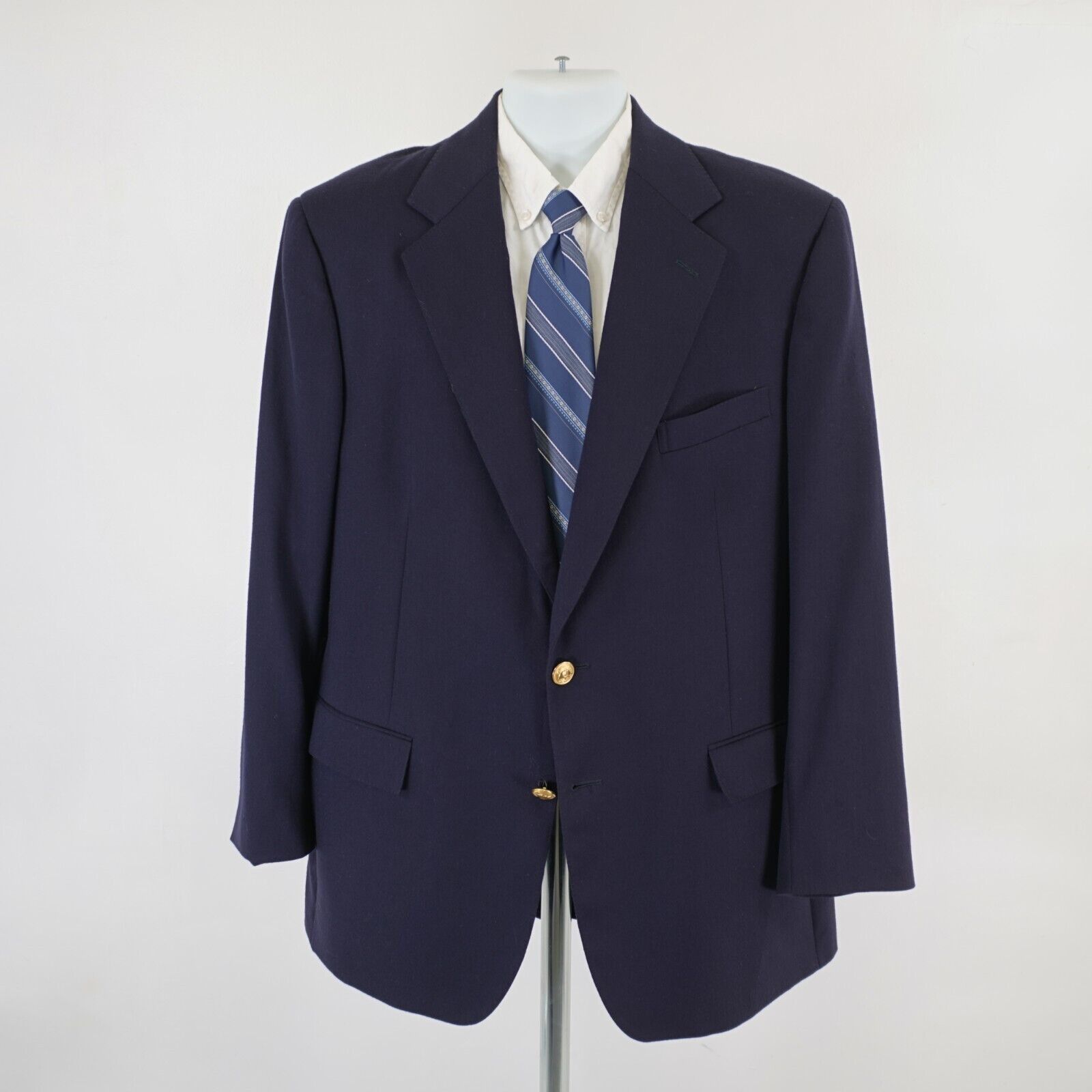 Polo Ralph Lauren Polo Ralph Lauren Flannel Wool Blue 2 Gold Button Blazer 44L Size 44L - 5 Thumbnail