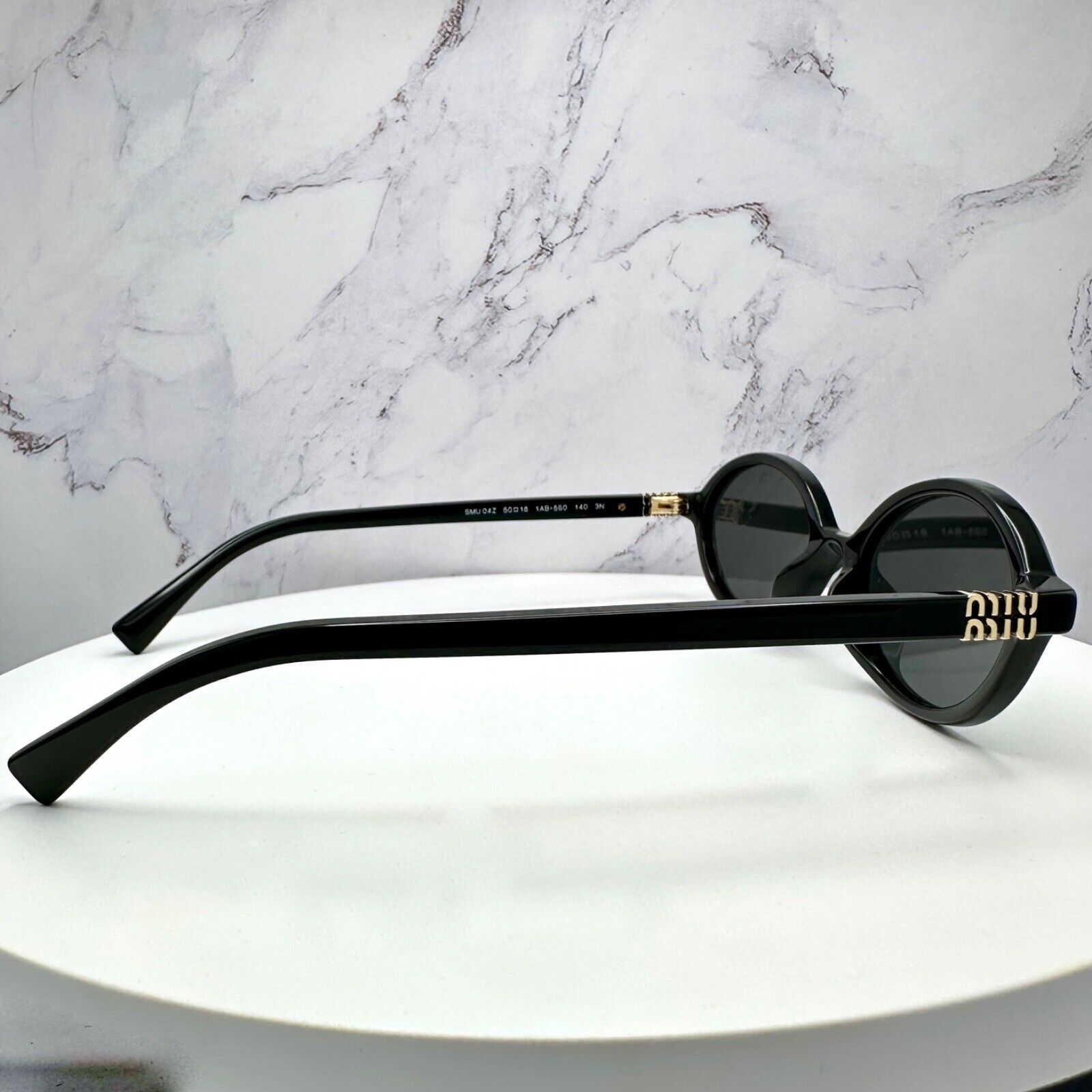 Miu Miu MIU MIU Sunglasses New Black Slim Gold Metal Logo Authentic Size ONE SIZE - 6 Thumbnail