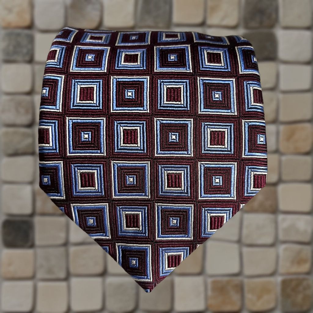Canali Canali Tie Geometric Silk Made in Italy Men’s Wide 59" Purple Multicolor Designer Luxury Size ONE SIZE - 1 Thumbnail