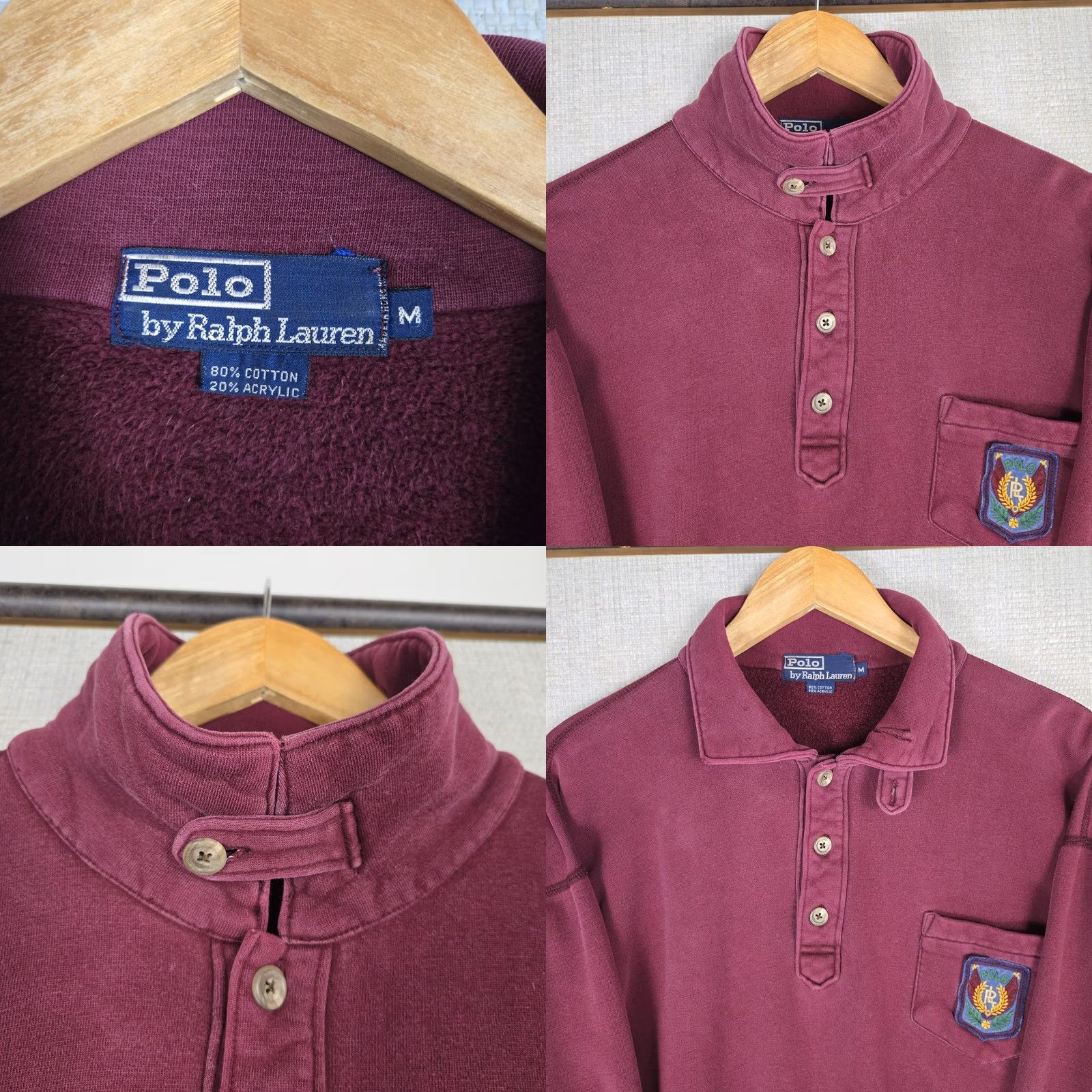 Polo Ralph Lauren VINTAGE Polo Ralph Lauren Mens Collared Sweatshirt Shirt RL Unicrest Oxblood M Red Polo RL Unicrest Rugby Polo Shirt Mens Size US M / EU 48-50 / 2 - 8 Thumbnail