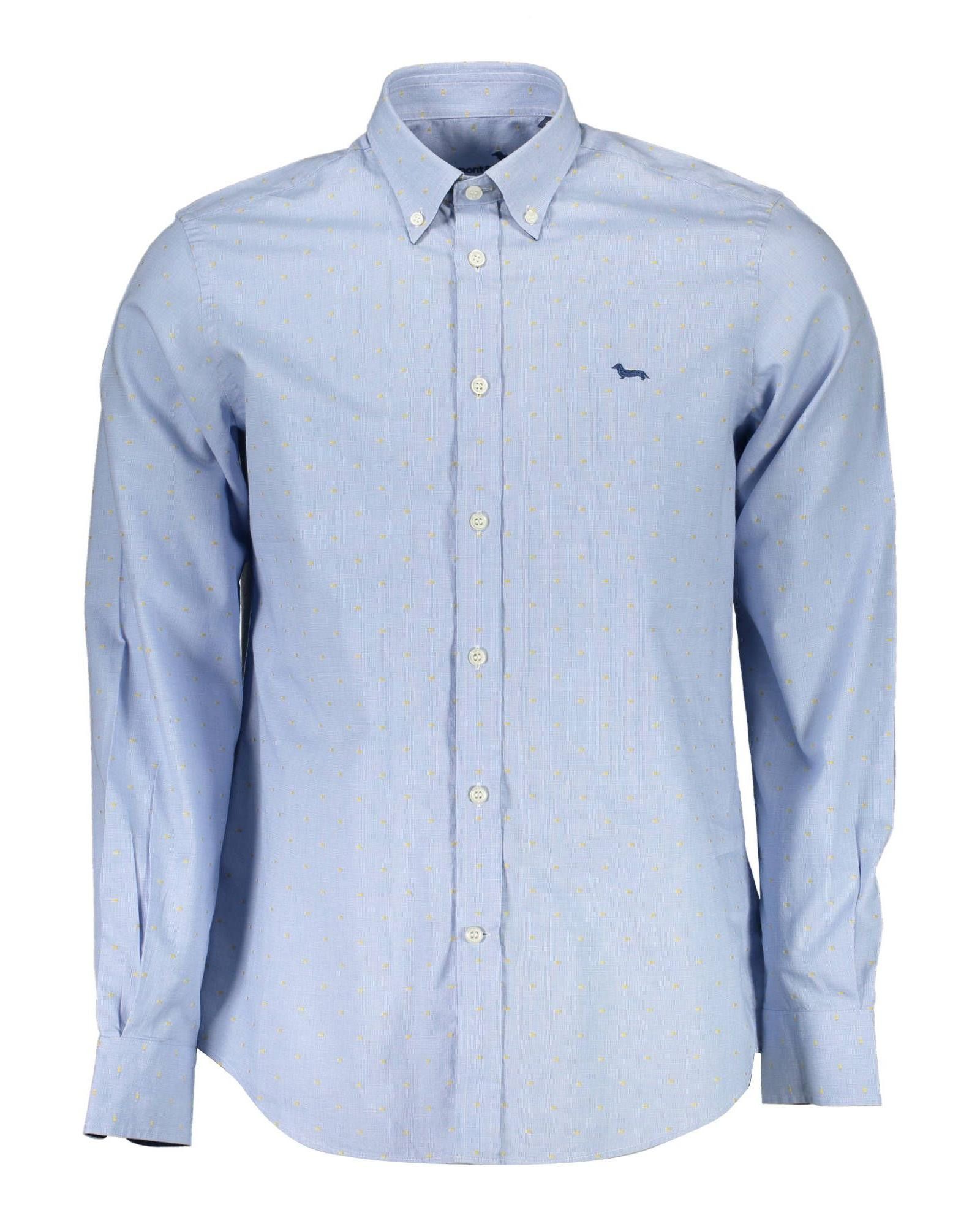 image of Harmont Blaine Cotton Shirt With Contrasting Details in Light Blue, Men's (Size 2XL)