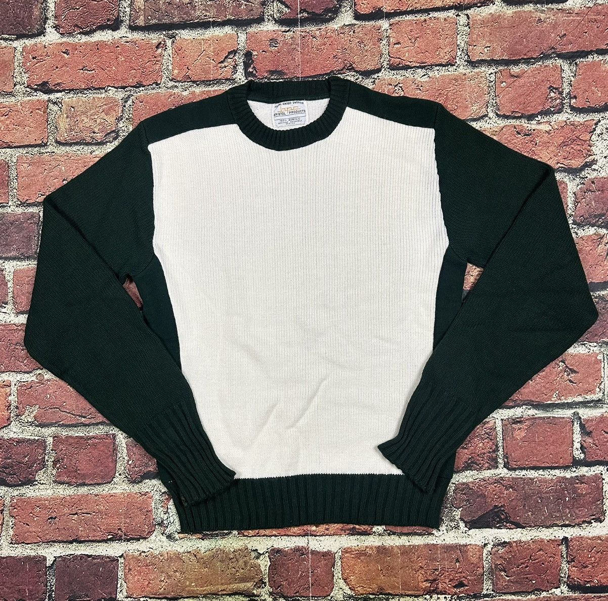 Other Vintage 70s BRISTOL Sweater Two Tone Blank Varsity Letterman Size US M / EU 48-50 / 2 - 1 Thumbnail