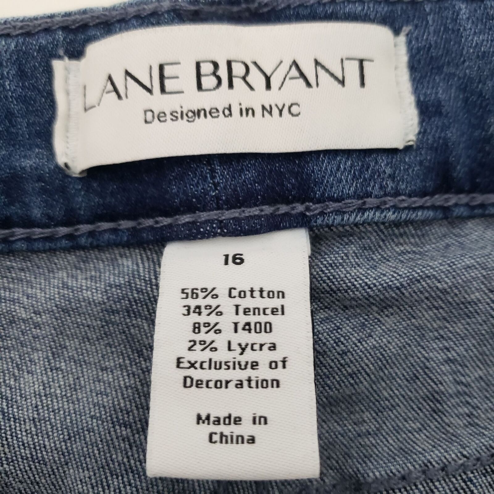 Designer Lane Bryant Embroidered Jeans Womens Plus Size 16 Floral Size 38" / US 16 / IT 52 - 6 Thumbnail