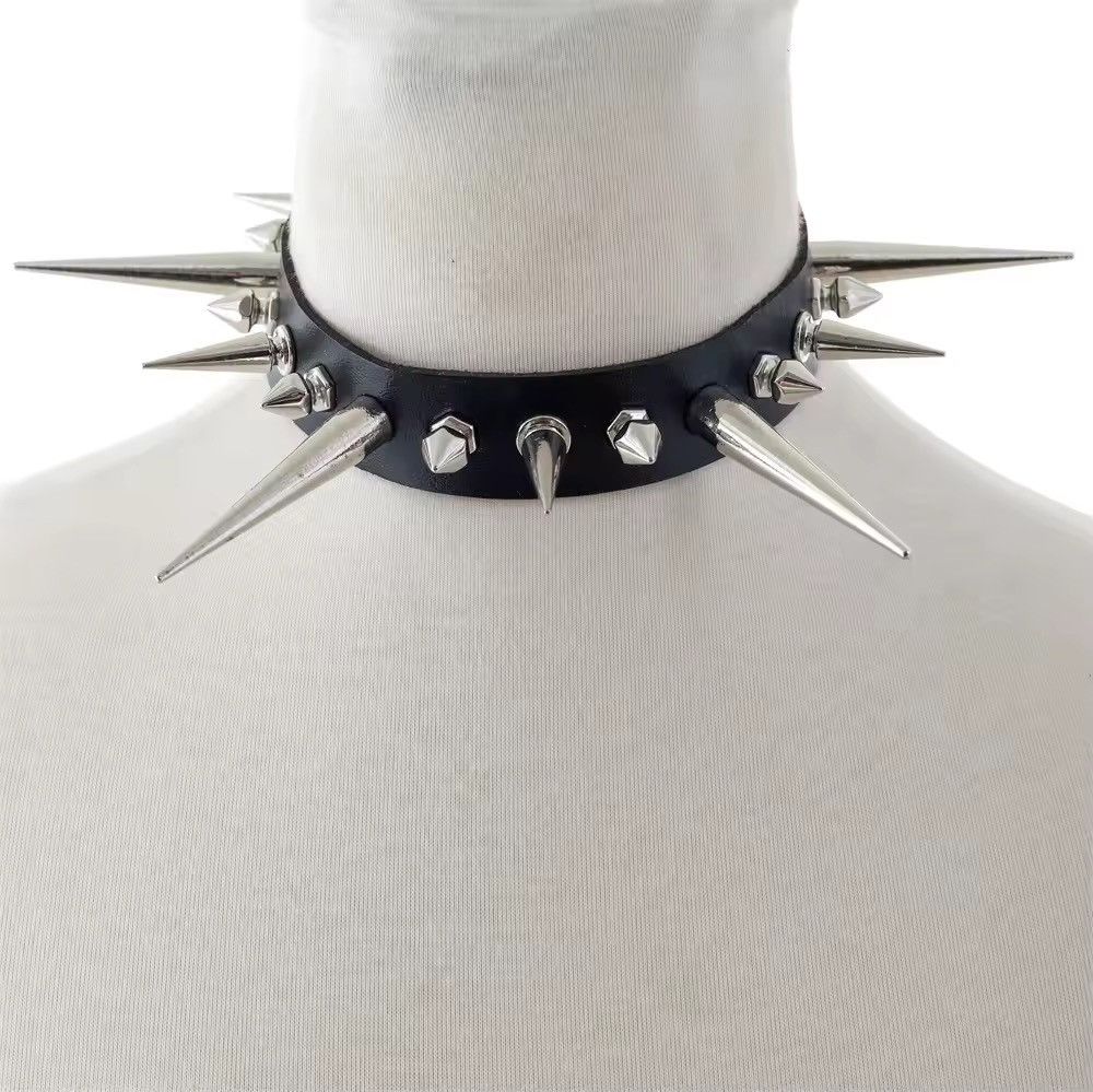 Leather × Metallica Faux Leather Collar Rivets Studded Necklace Size ONE SIZE - 1 Thumbnail