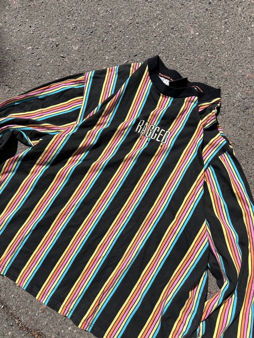 Designer × Japanese Brand × Vintage Vintage Ragged Jeans y2k Rainbow Skater long sleeve Size M / US 6-8 / IT 42-44 - 1 Thumbnail