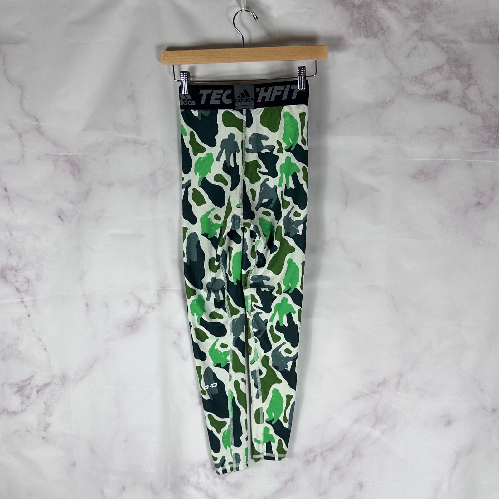 Adidas N.E.R.D. Green Techfit Leggings Size US 30 / EU 46 - 5 Thumbnail