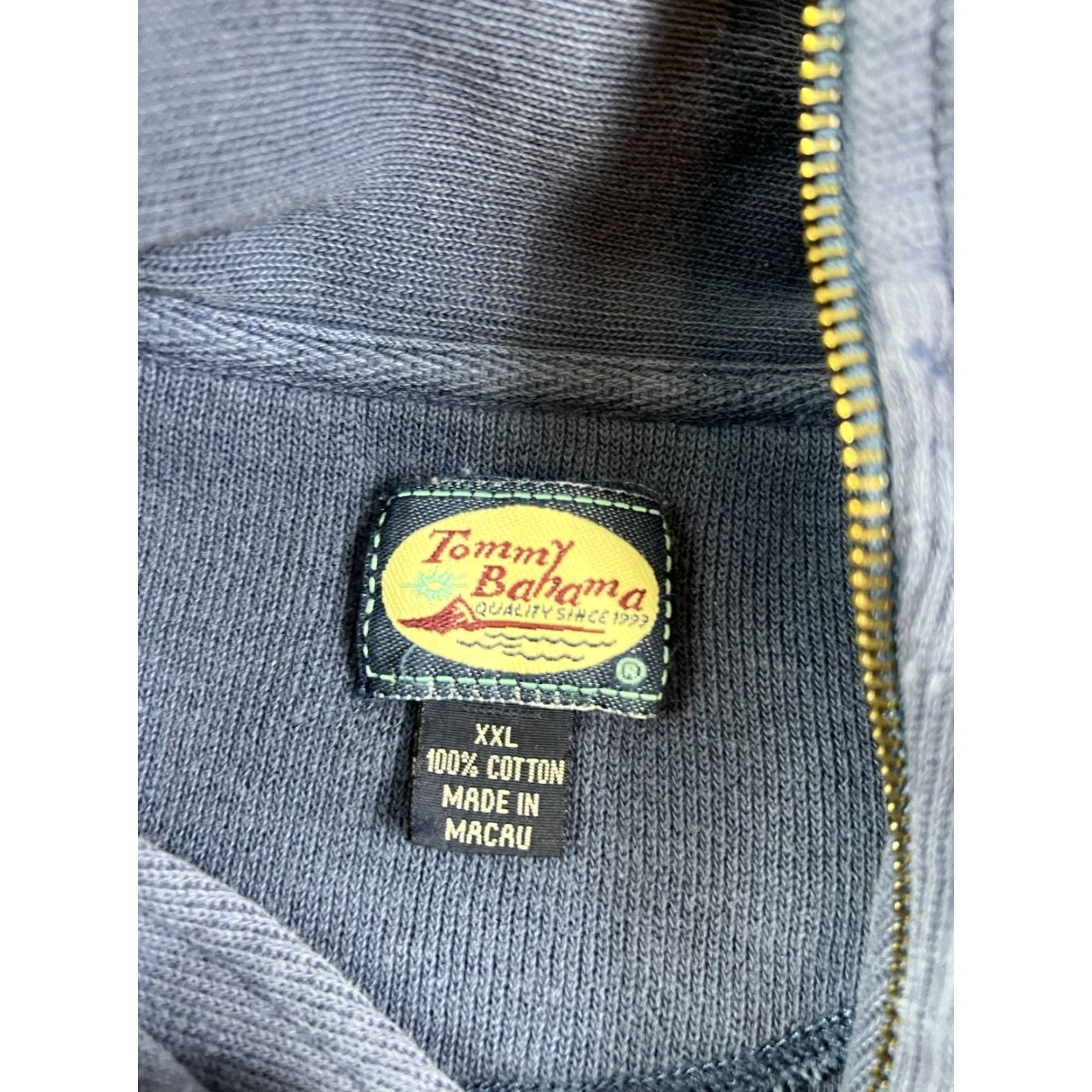 Tommy Bahama Tommy Bahama Bomber Jacket 1/4 Zip Long Sleeve Cotton Knit Blue 2XL Mens Regular Christmas? Wait no Christmas. Size US XXL / EU 58 / 5 - 4 Thumbnail