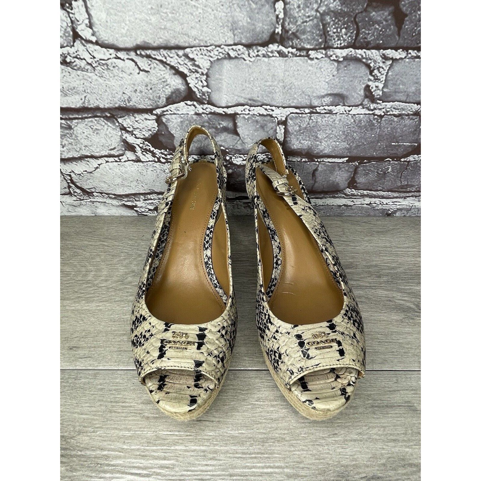 Coach Coach Ferry Snake Embossed Platform Espadrilles Wedges Strap Size US 7 / IT 37 - 16 Thumbnail